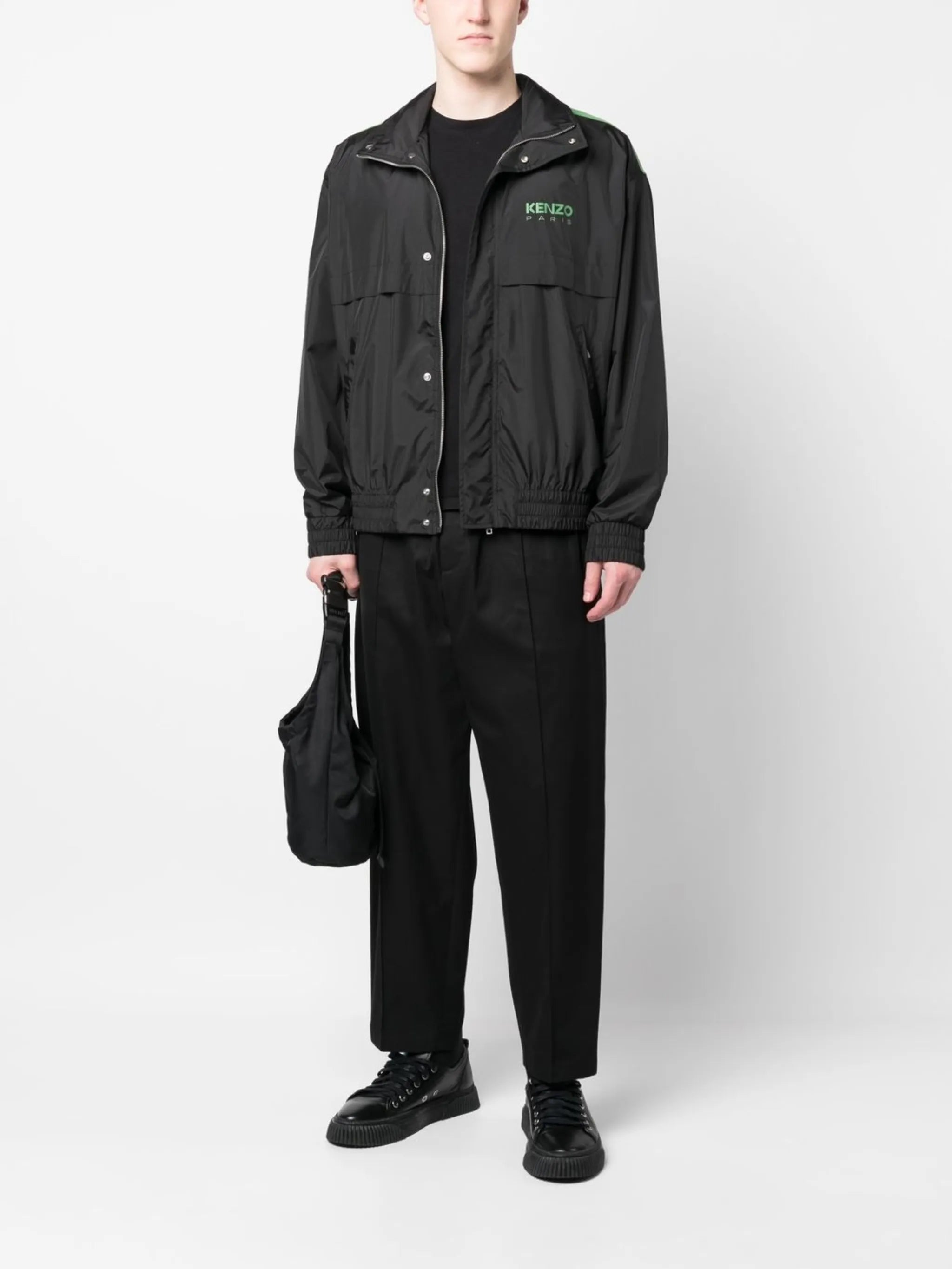 logo-print high neck windbreaker