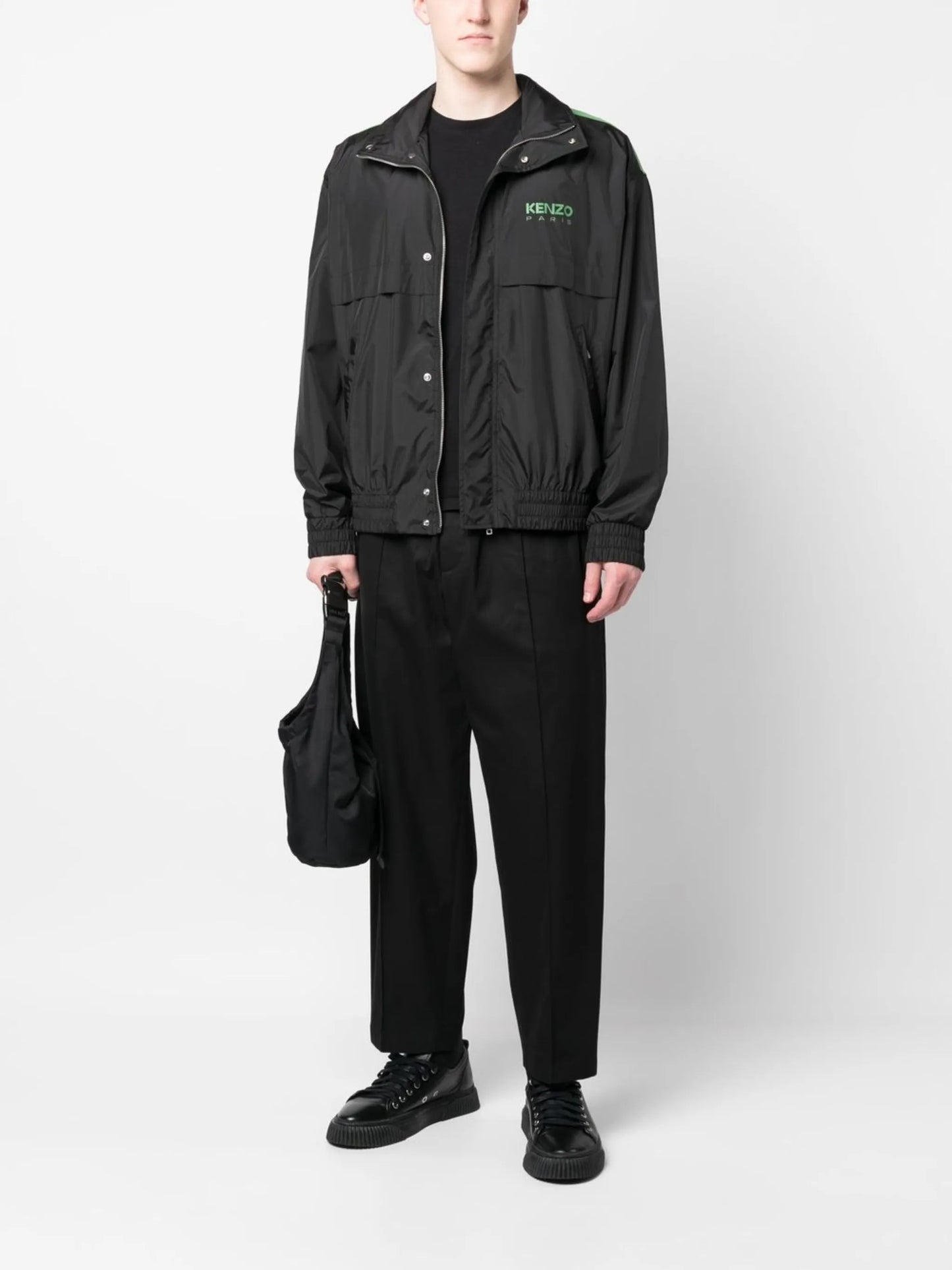 logo-print high neck windbreaker