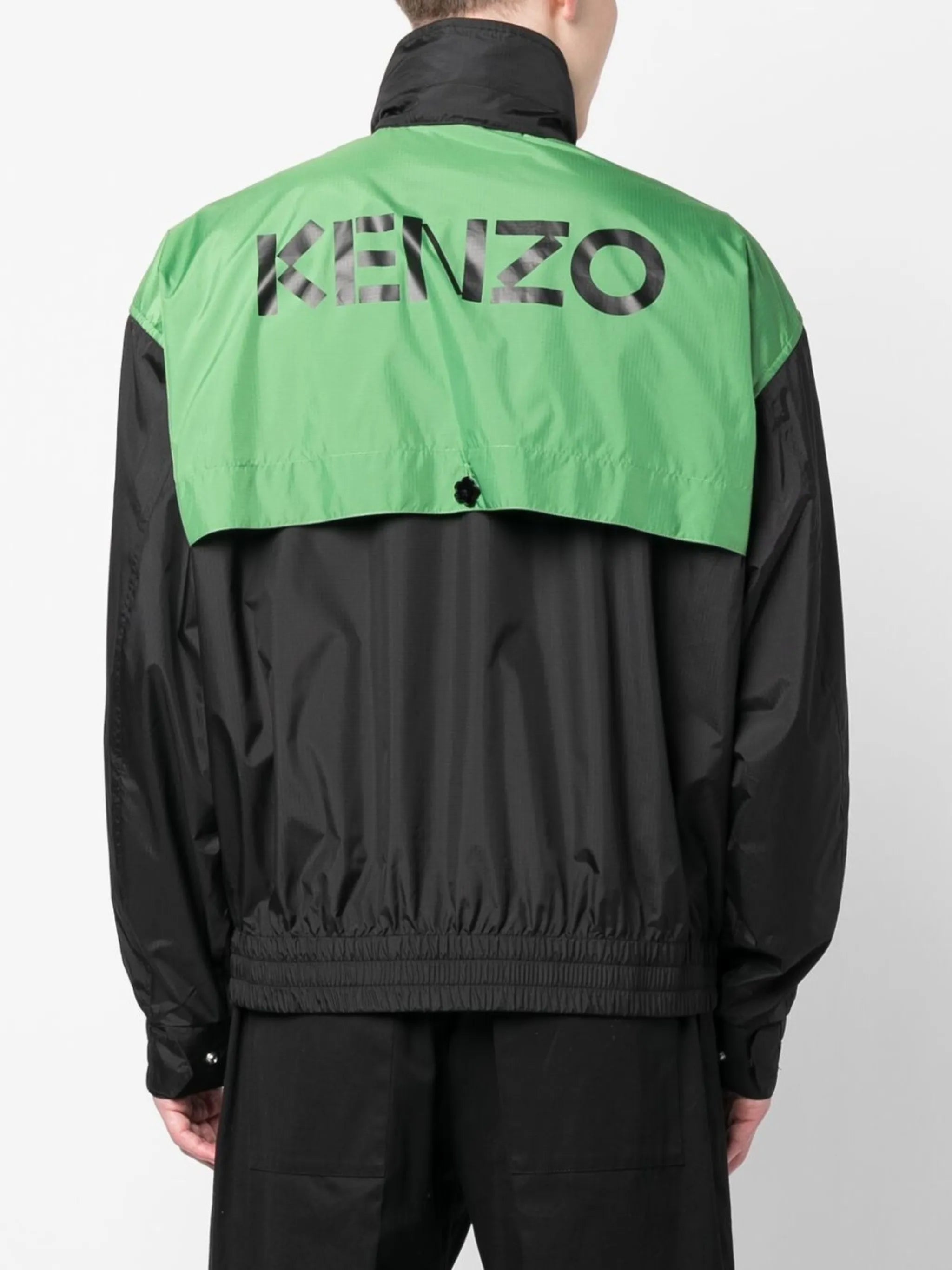logo-print high neck windbreaker