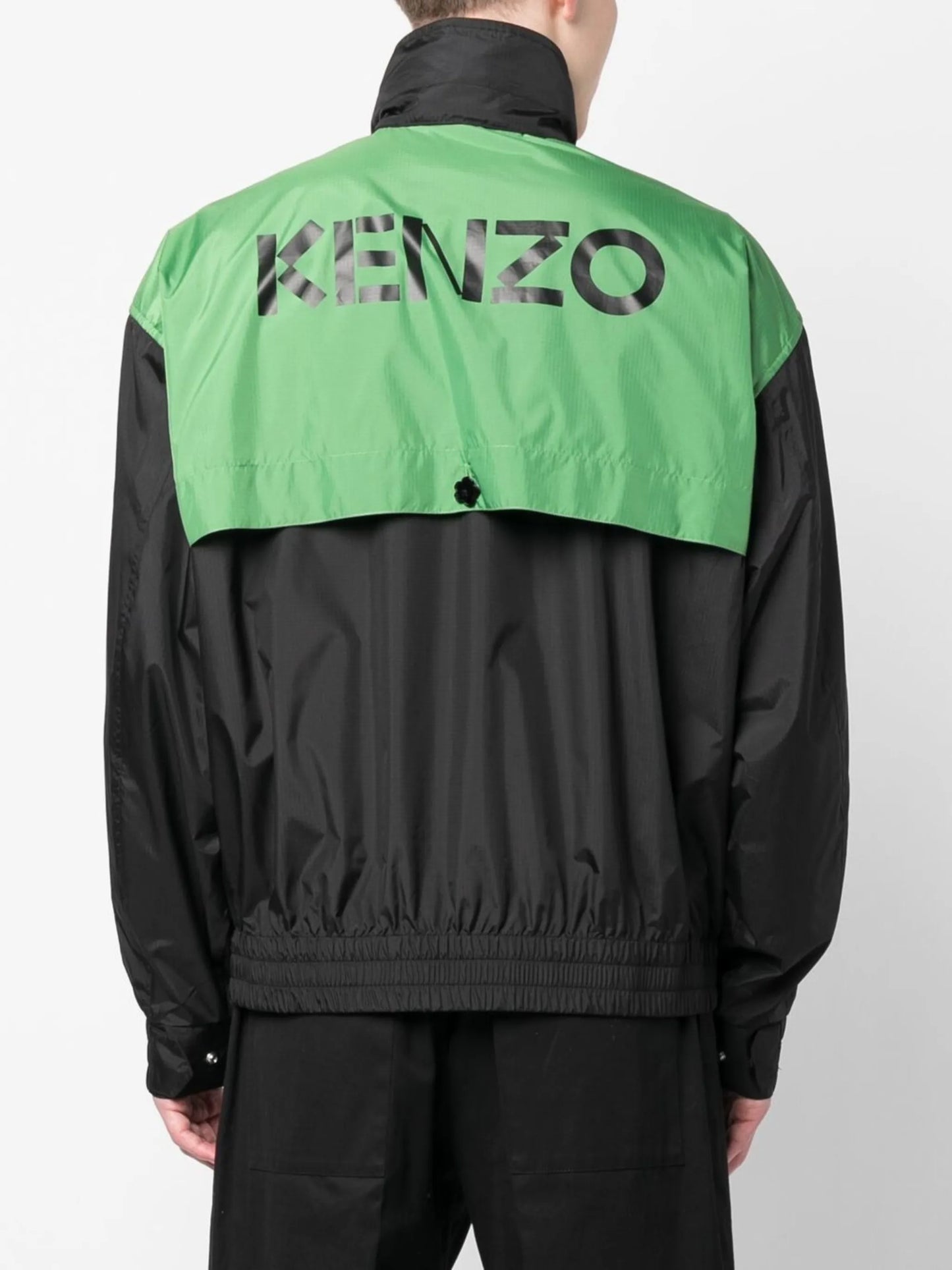 logo-print high neck windbreaker