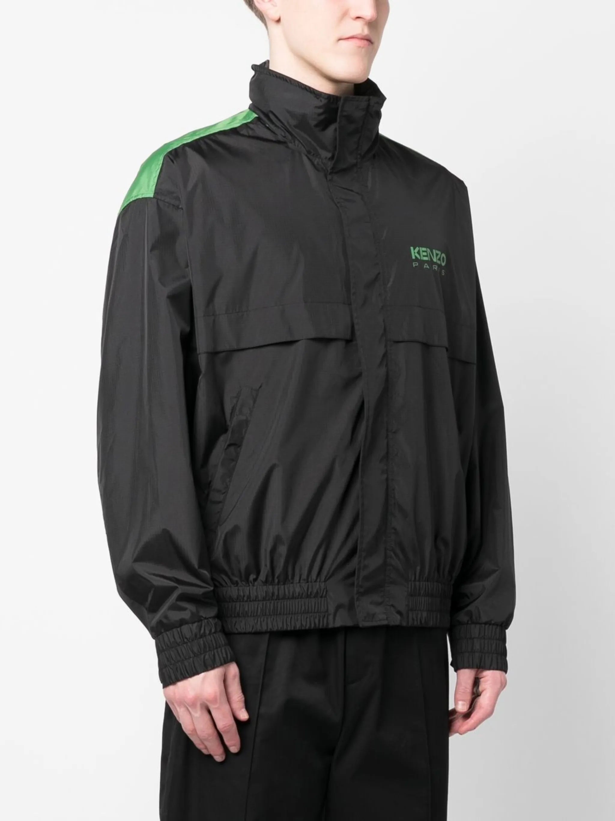 logo-print high neck windbreaker