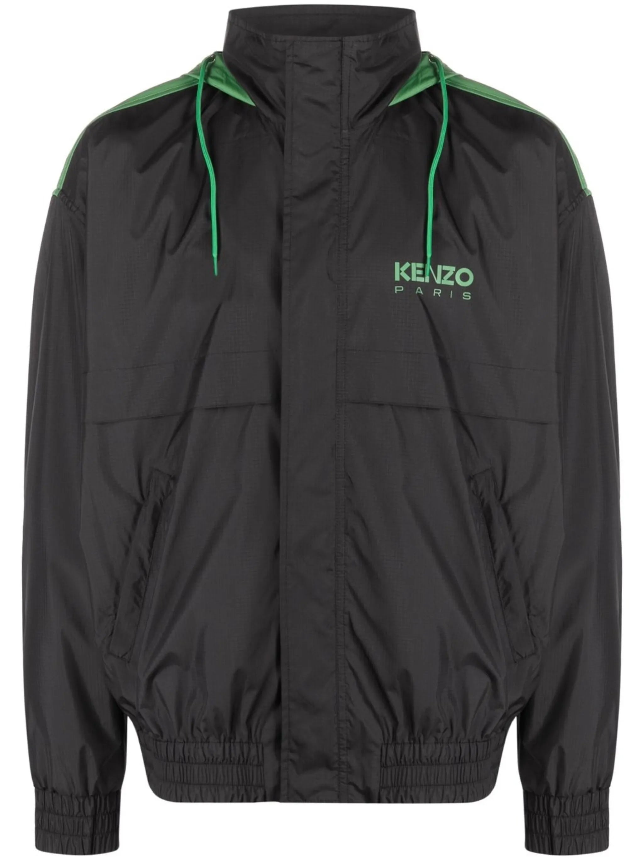 logo-print high neck windbreaker