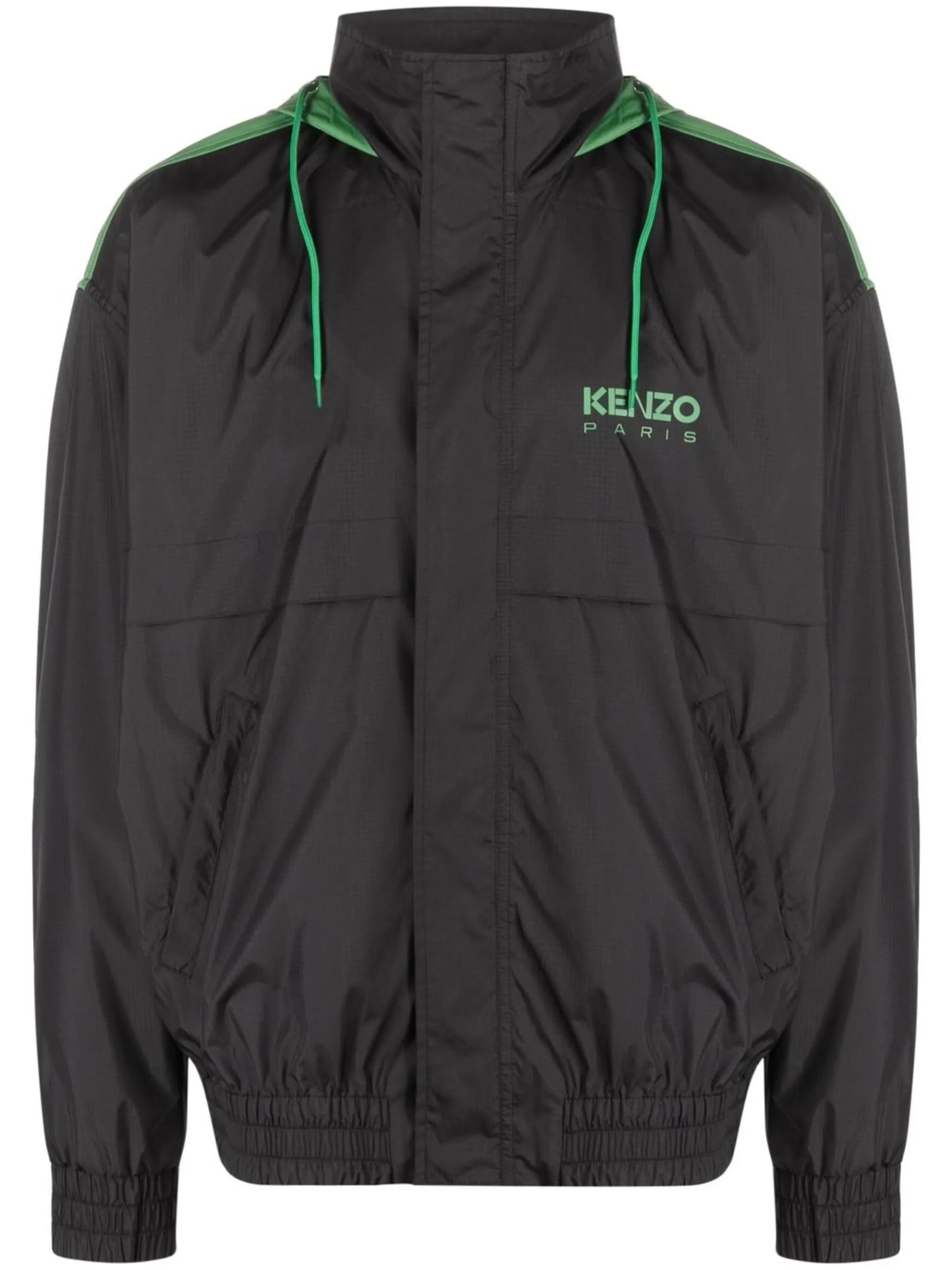 logo-print high neck windbreaker