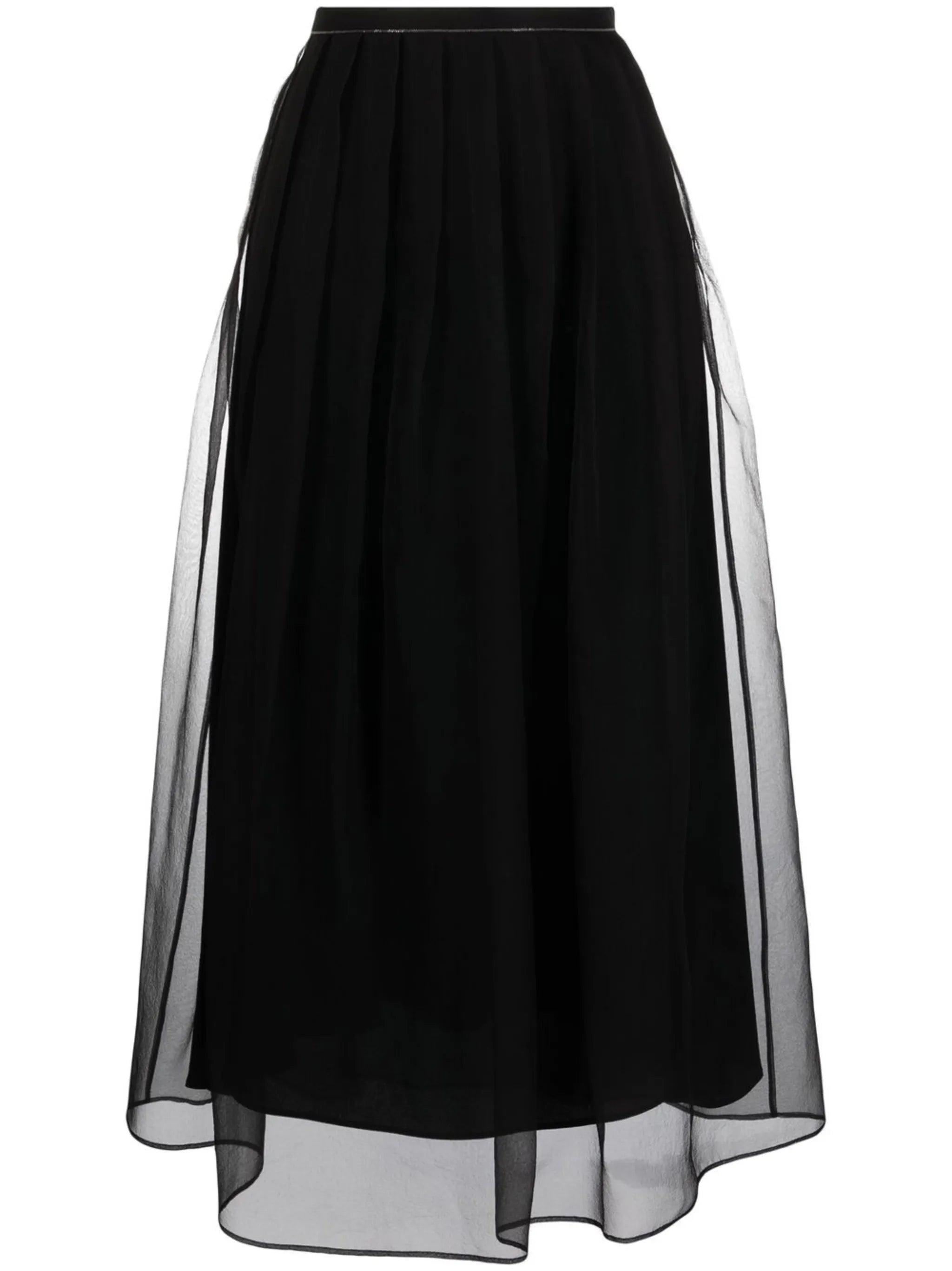 layered chiffon midi skirt