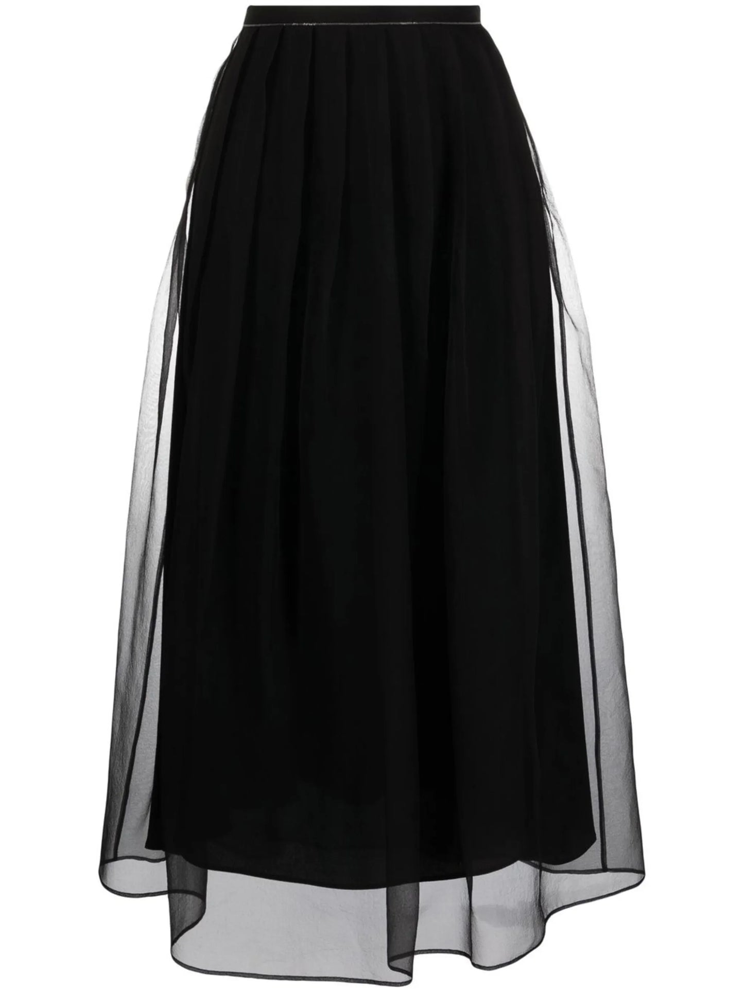 layered chiffon midi skirt