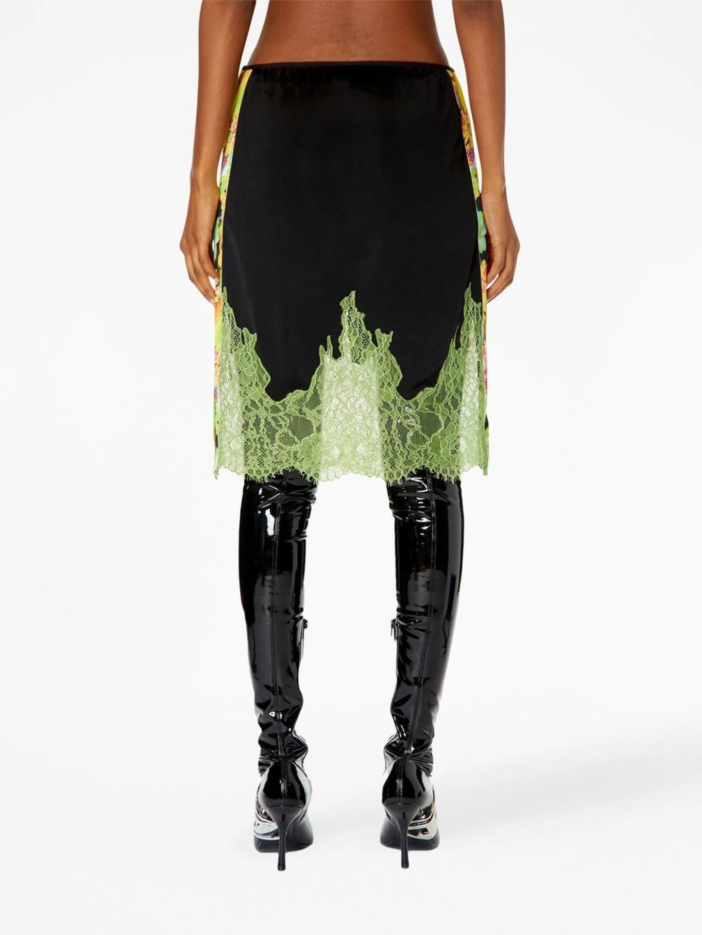 lace-embroidery logo skirt