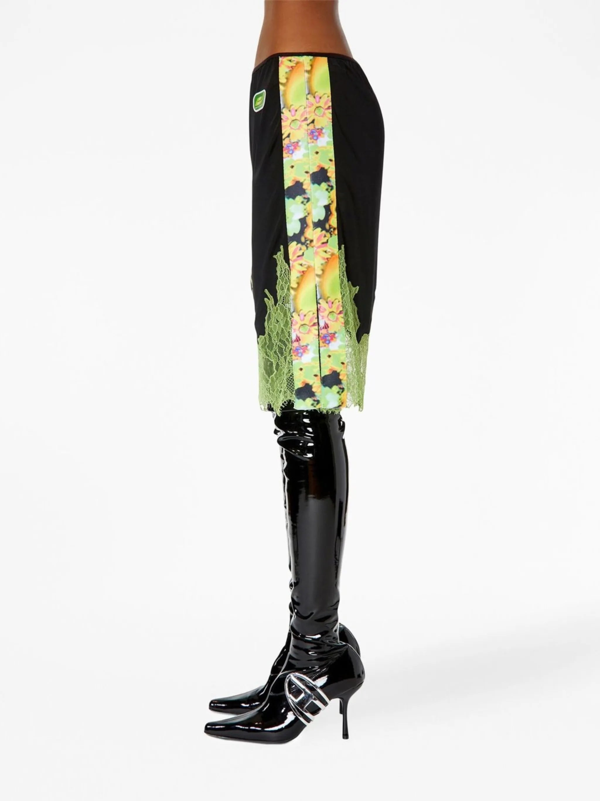lace-embroidery logo skirt