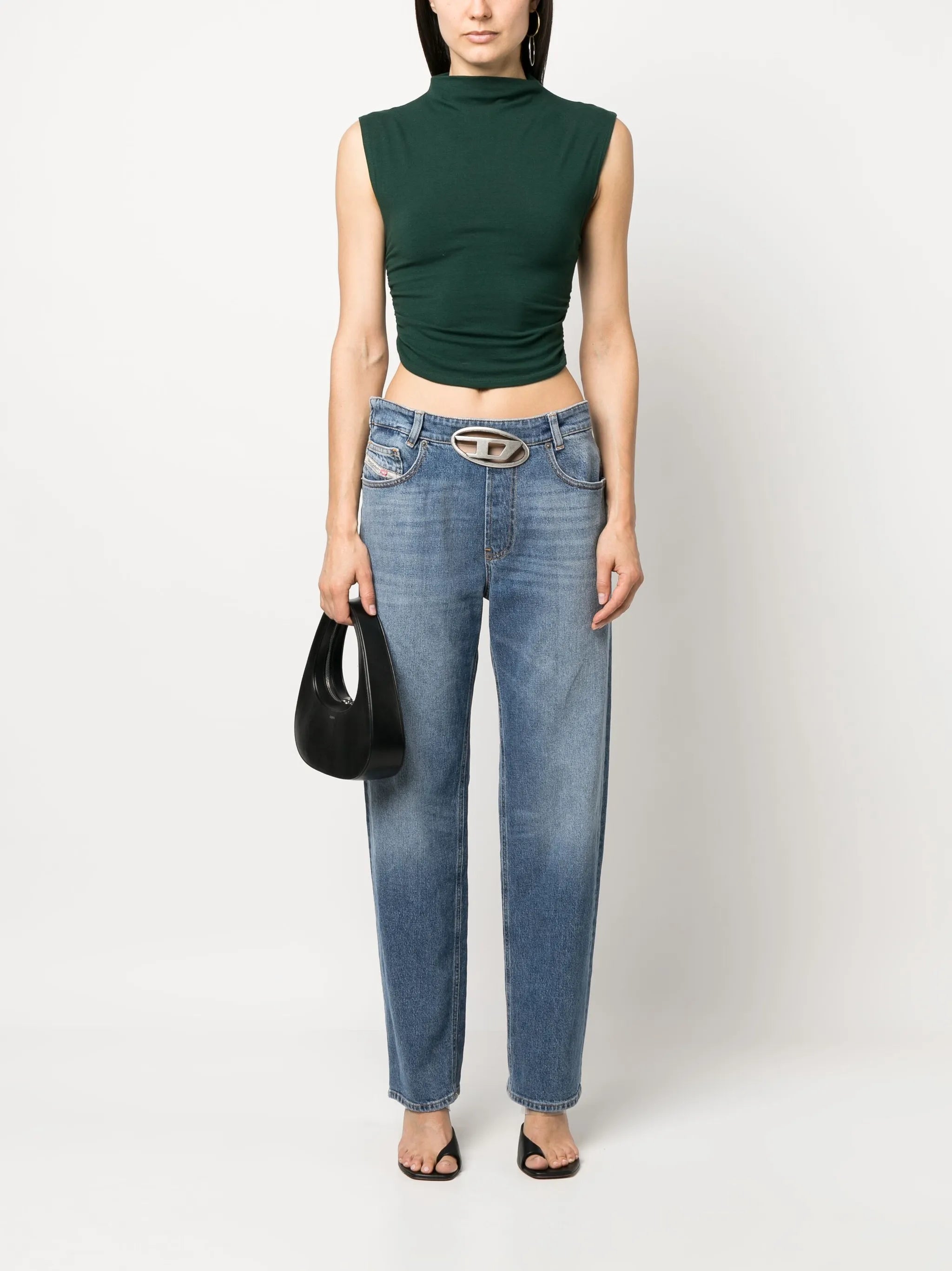 logo-plaque straight-leg jeans