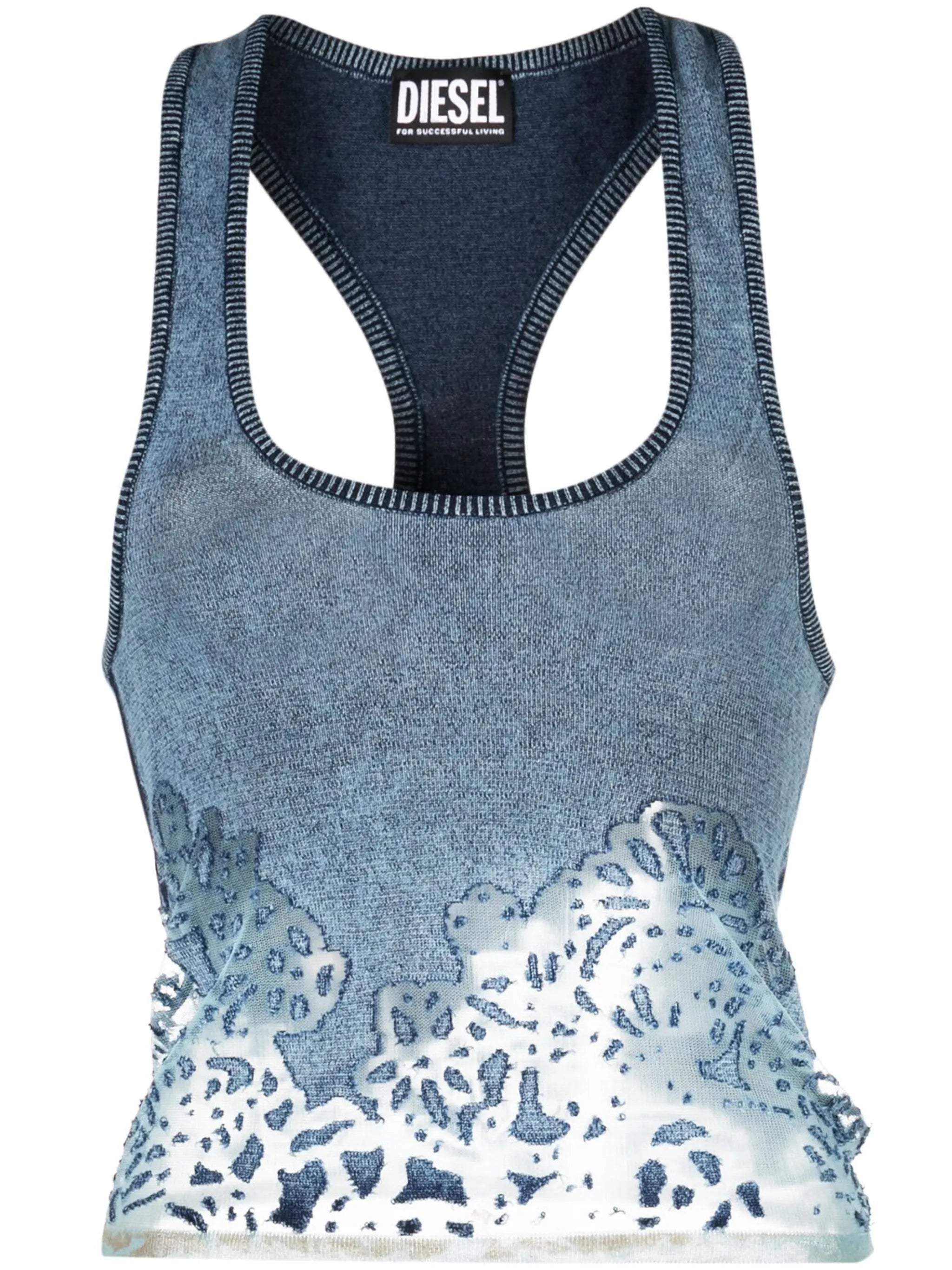 M-Anisha sheer-panelling racerback tank top