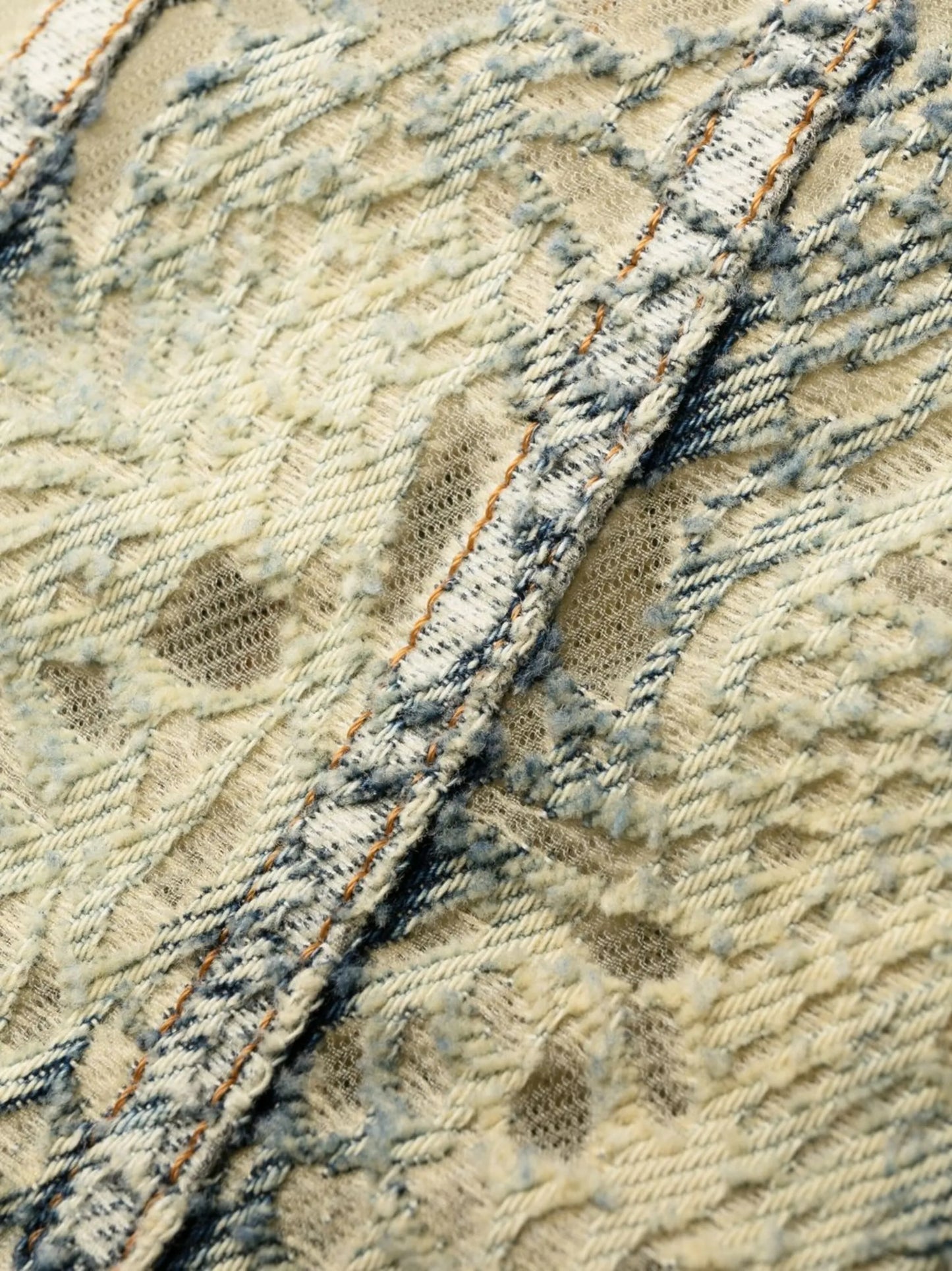 lace-high-waist flared jeans