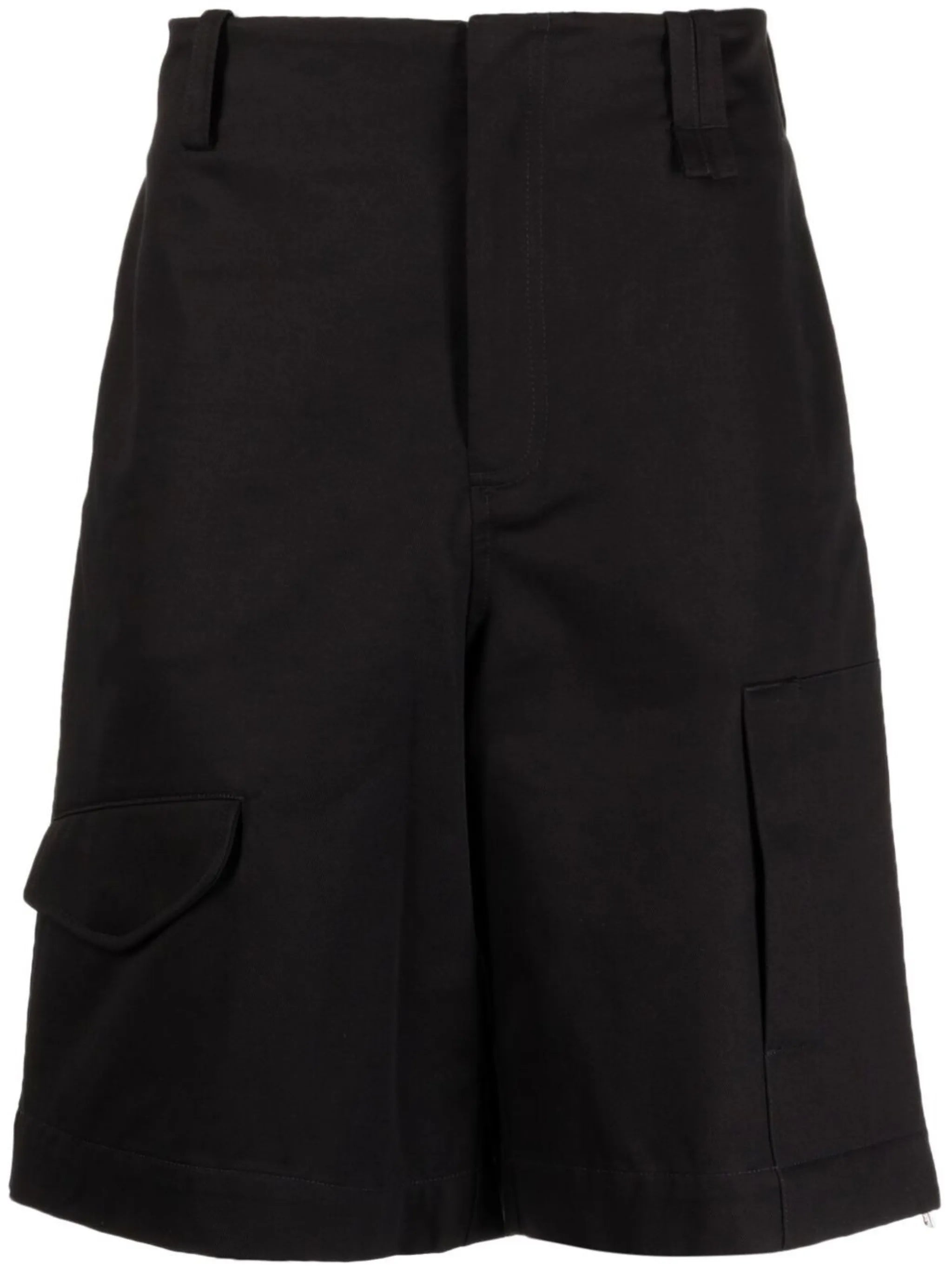 side-zip cotton shorts