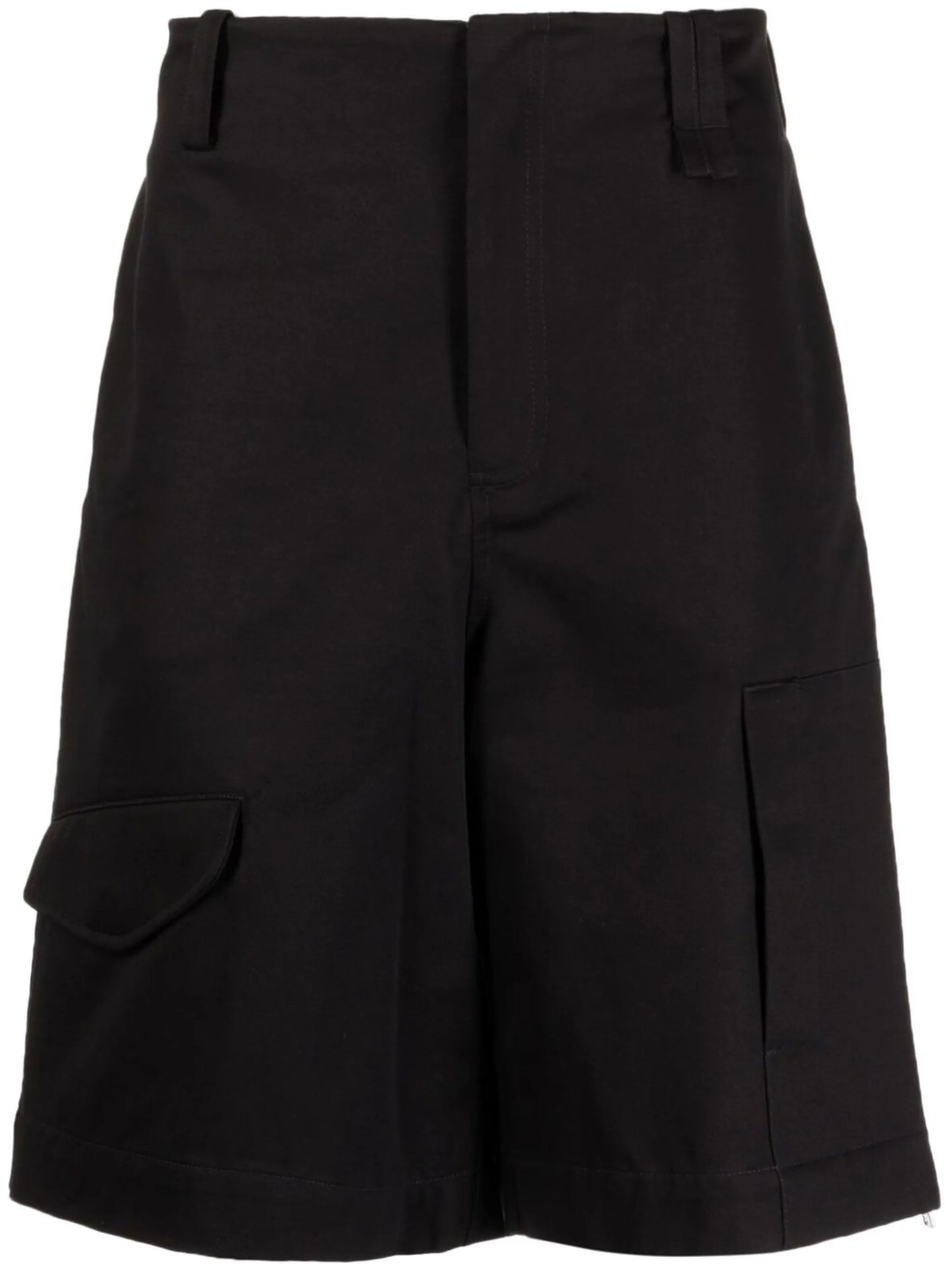 side-zip cotton shorts