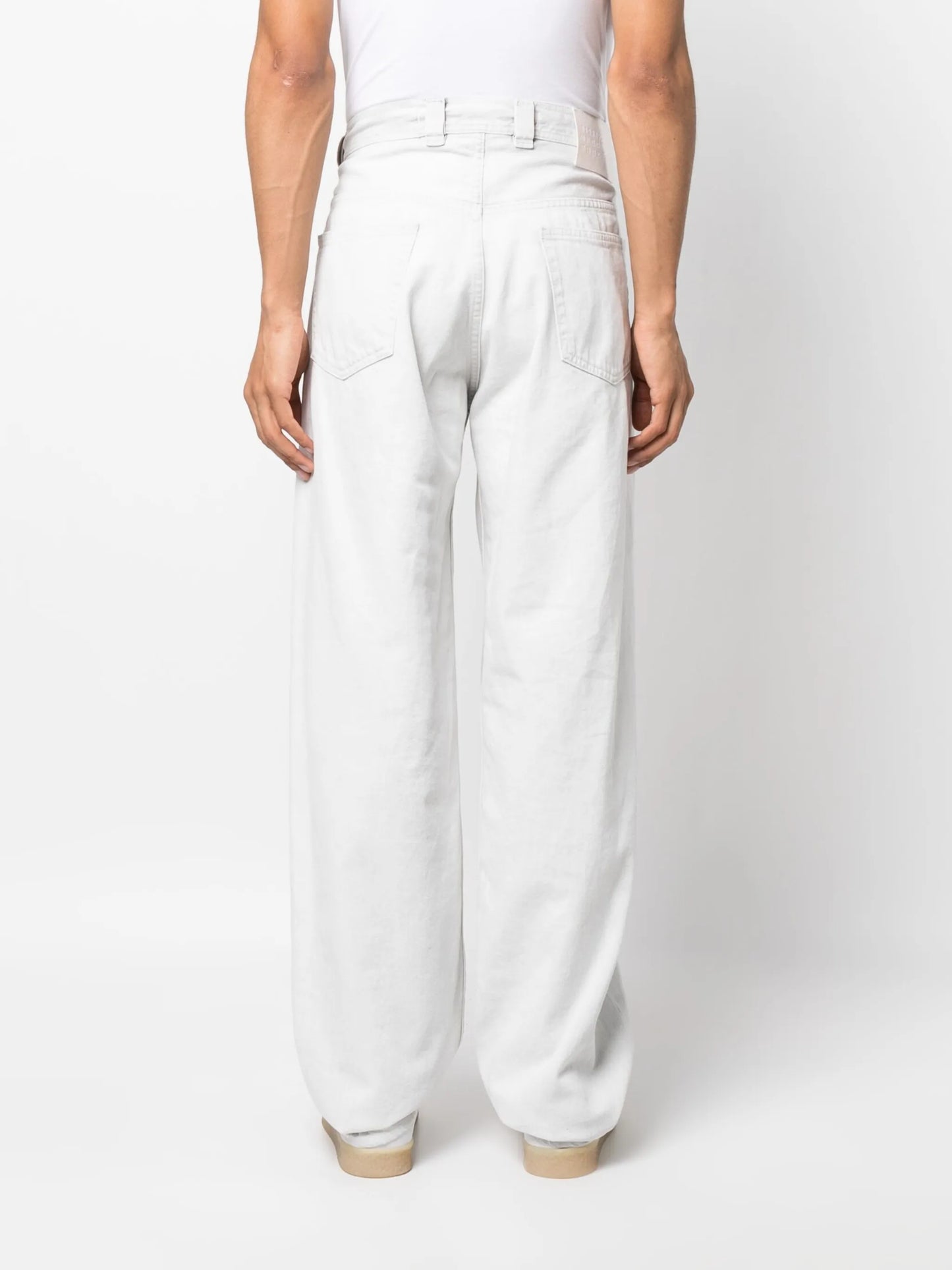 mid-rise straight-leg jeans
