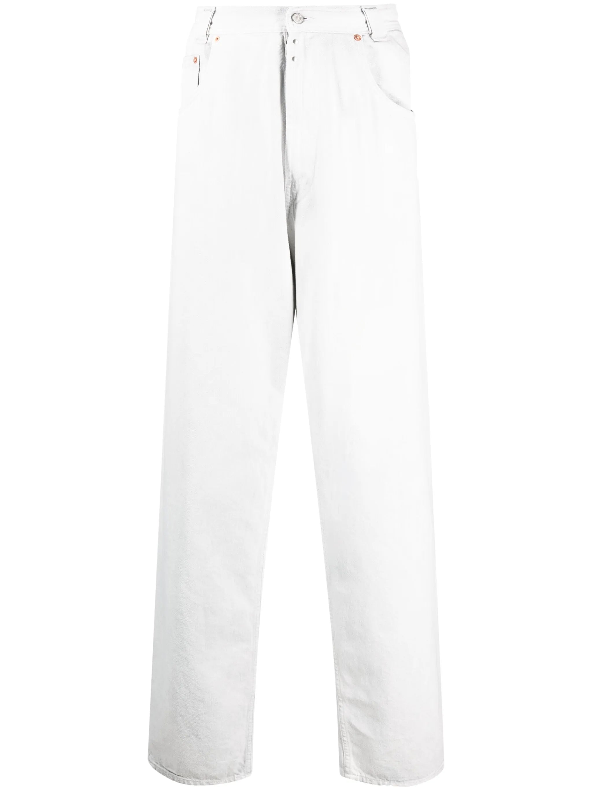 mid-rise straight-leg jeans