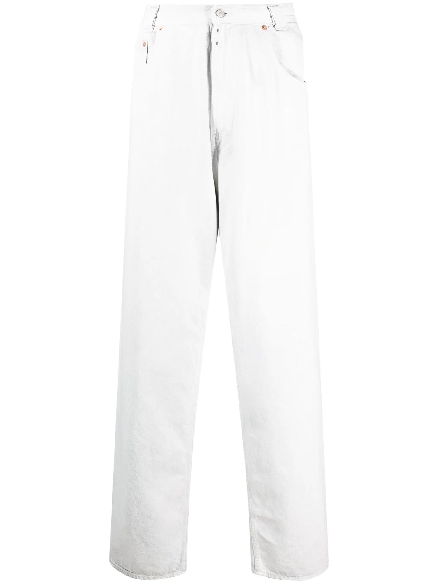 mid-rise straight-leg jeans