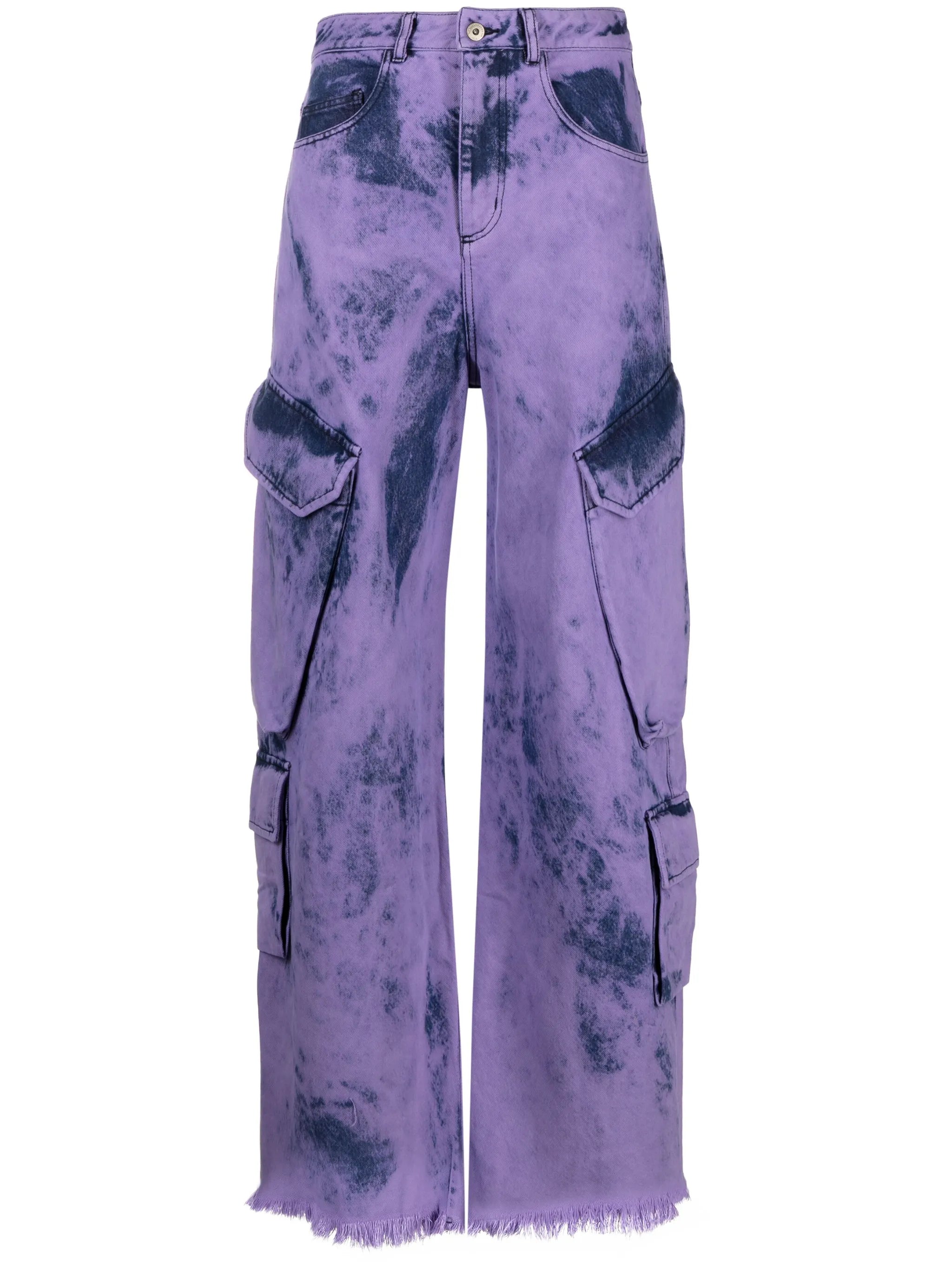 tie-dye wide-leg cargo jeans