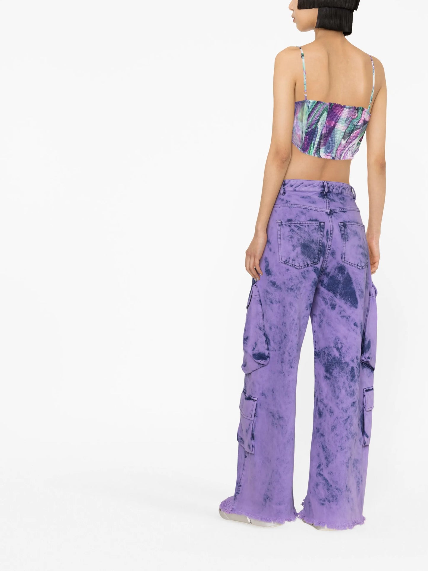 swirl-print corset top