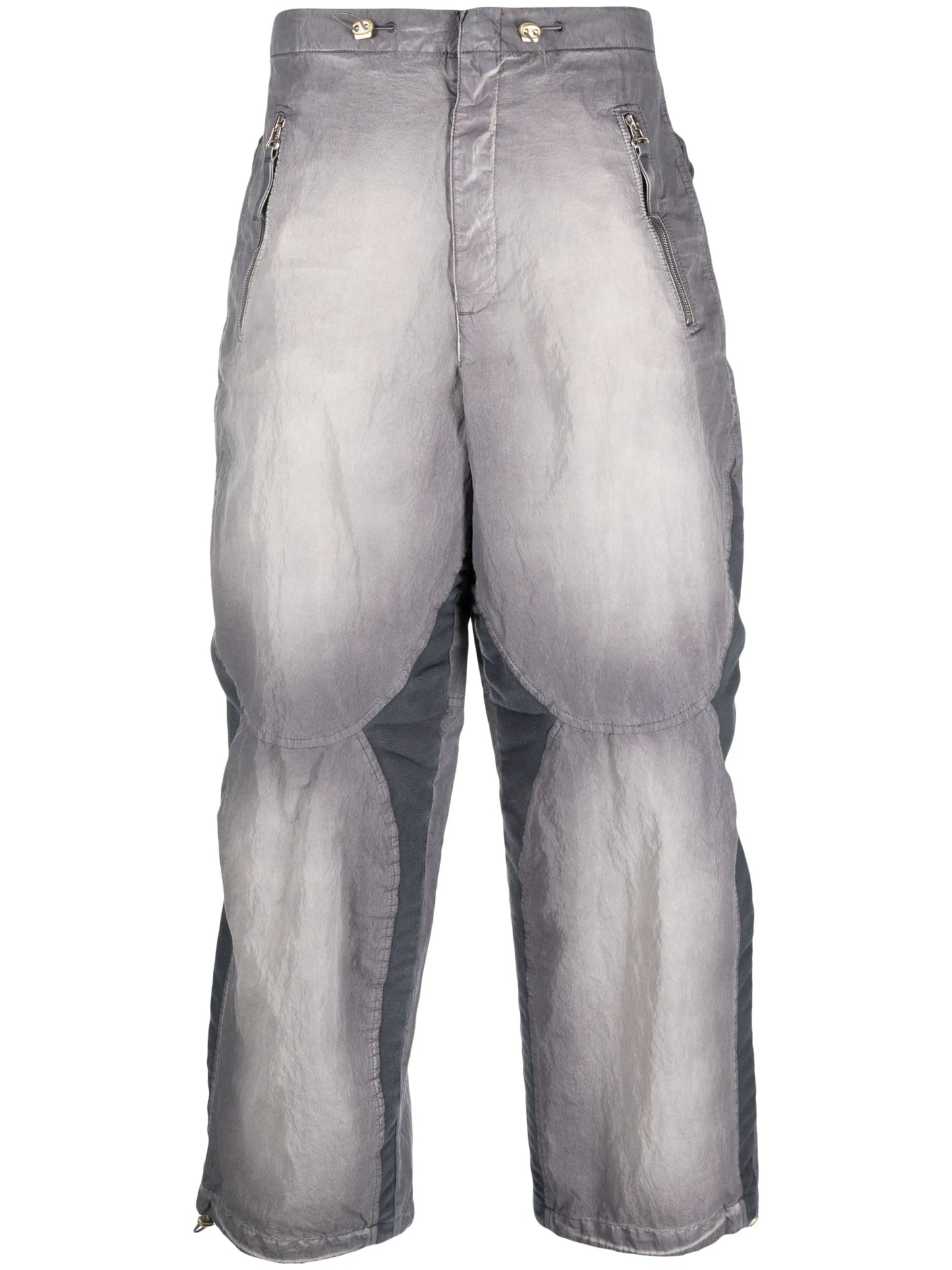 faded-effect cotton trousers