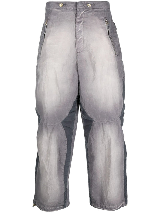 faded-effect cotton trousers