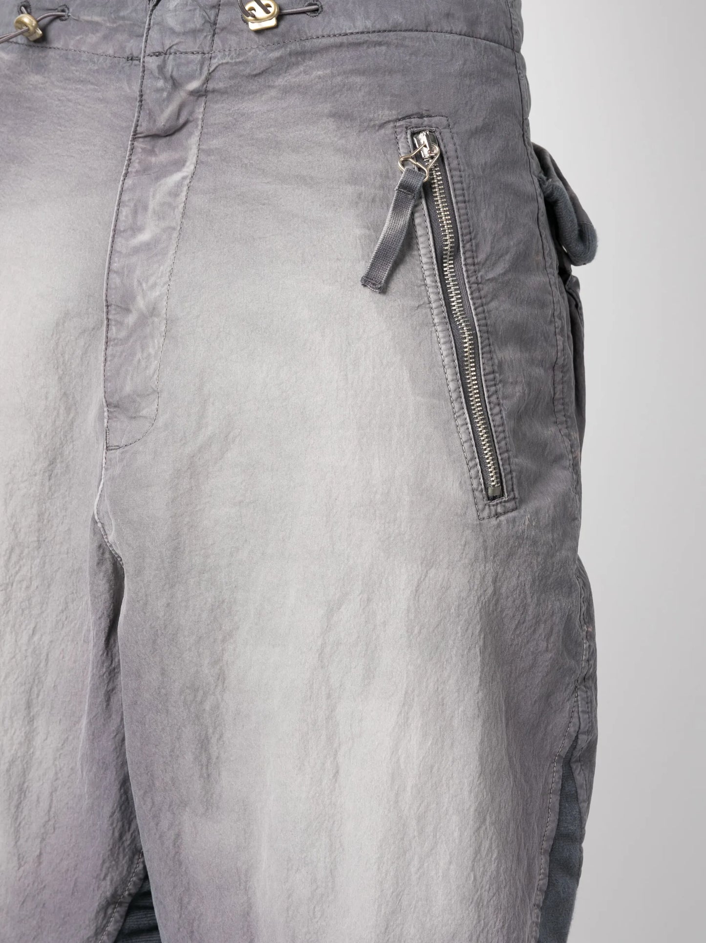 faded-effect cotton trousers