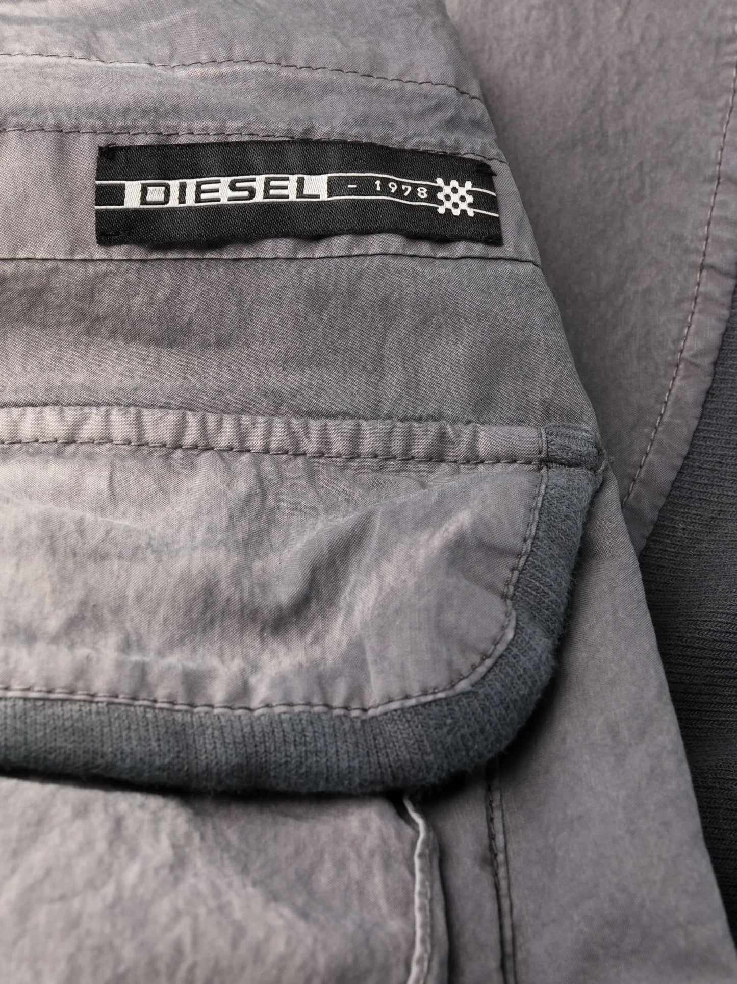 faded-effect cotton trousers
