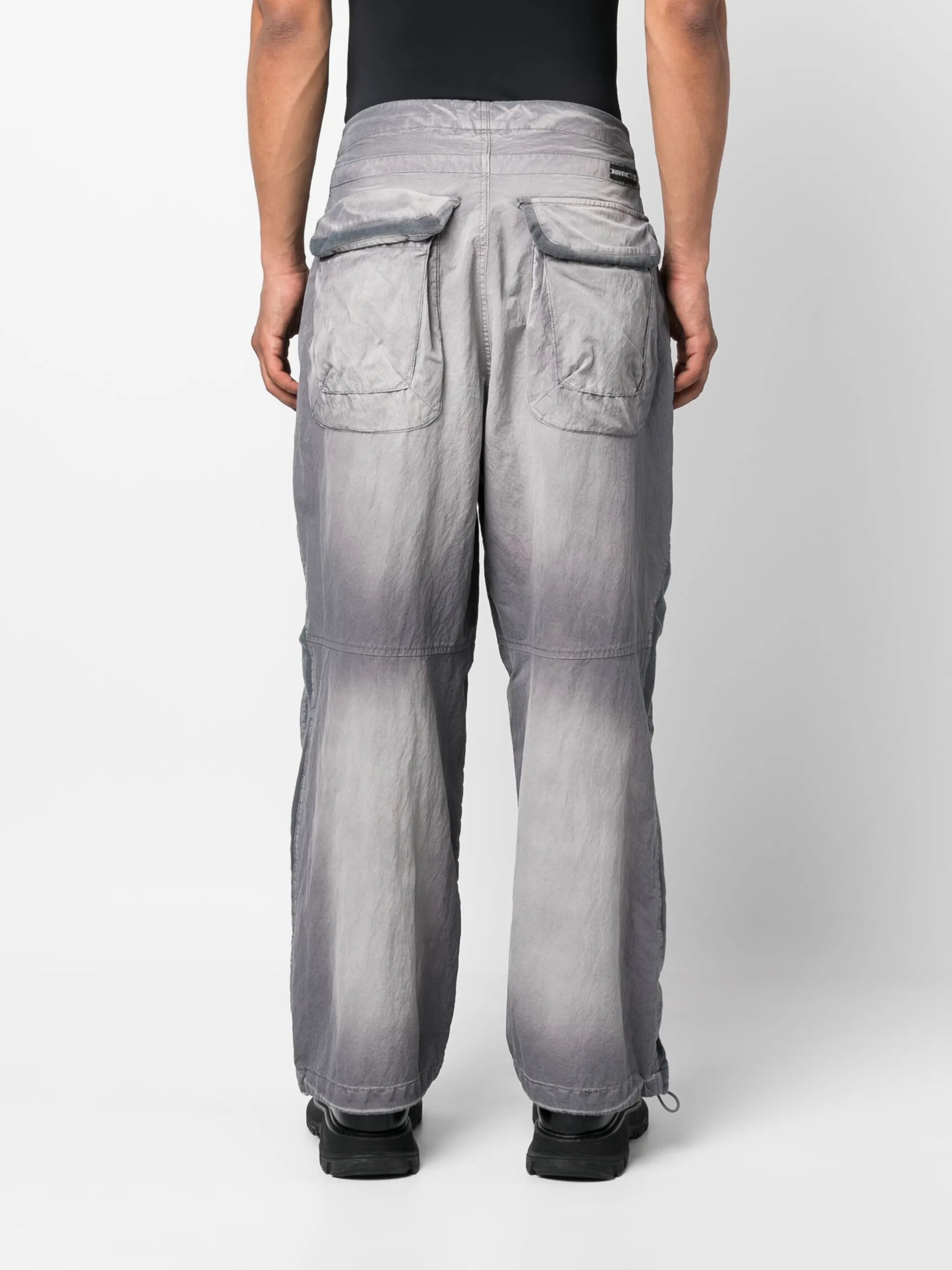faded-effect cotton trousers