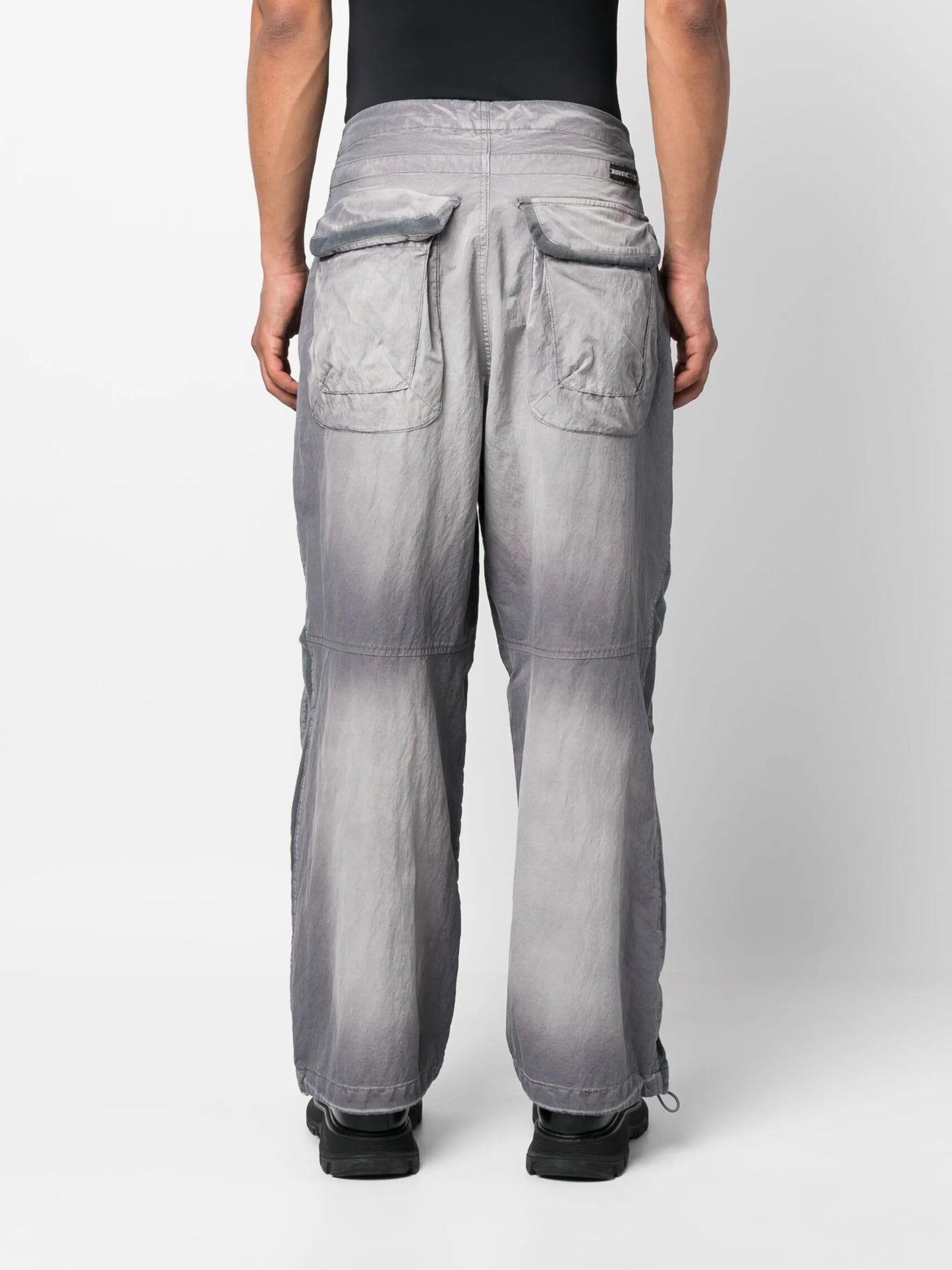 faded-effect cotton trousers