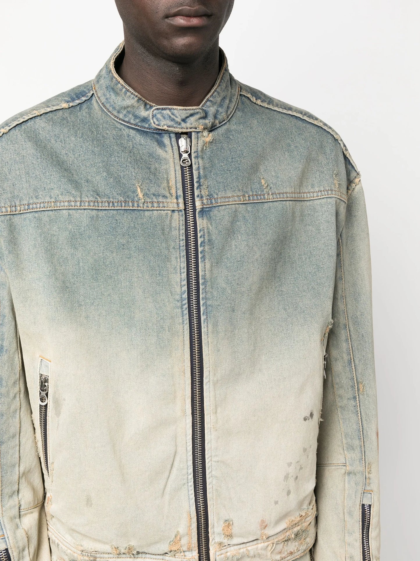 faded-effect denim jacket