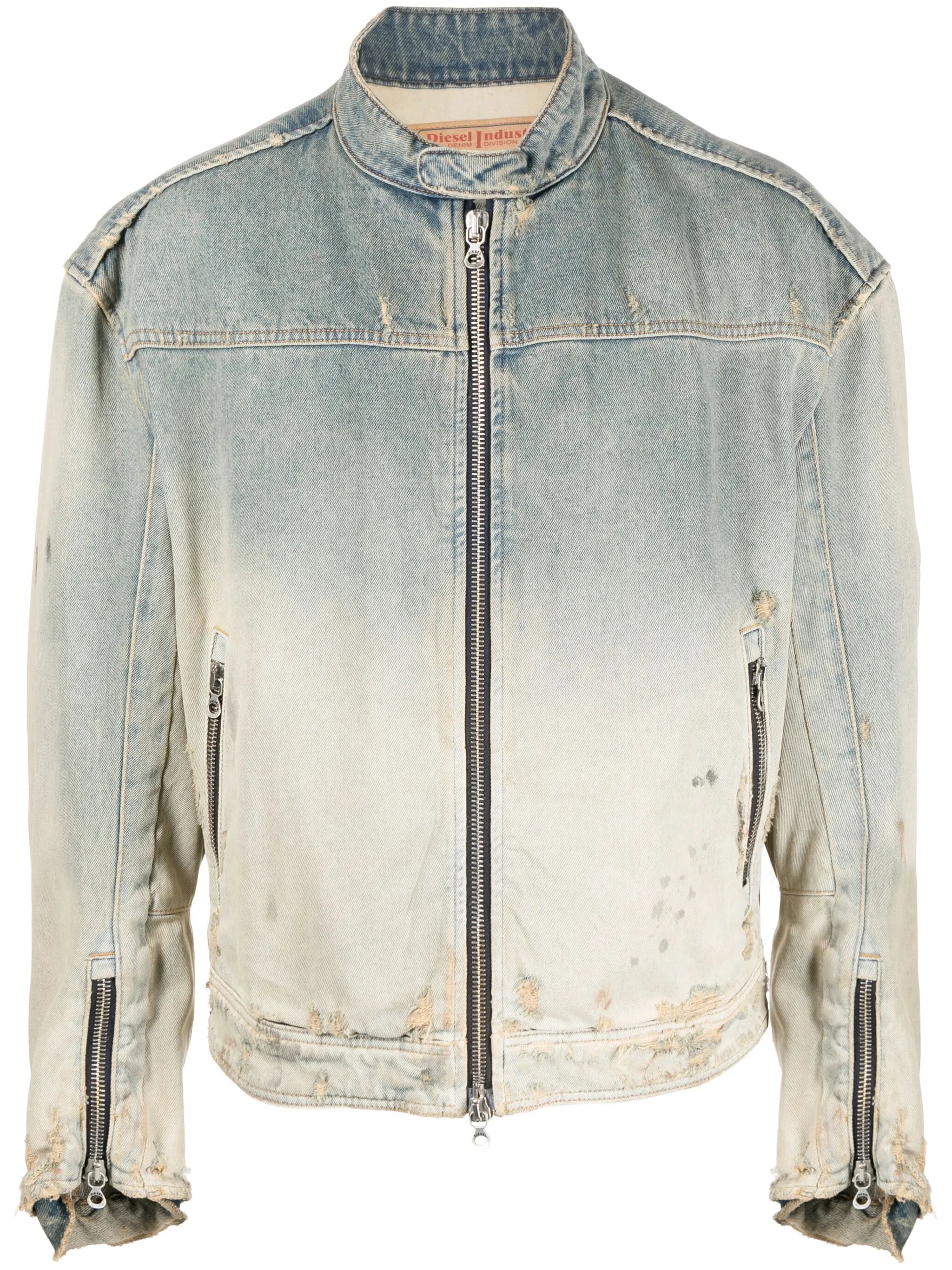 faded-effect denim jacket