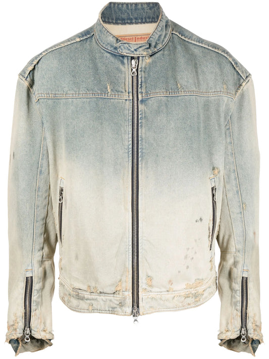 faded-effect denim jacket