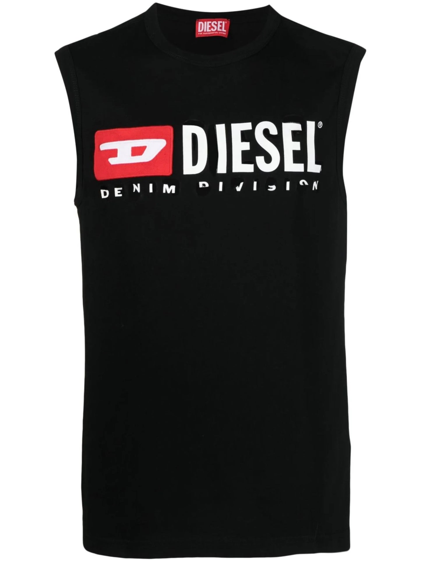 T-Bisco-Divstroyed logo-print tank top