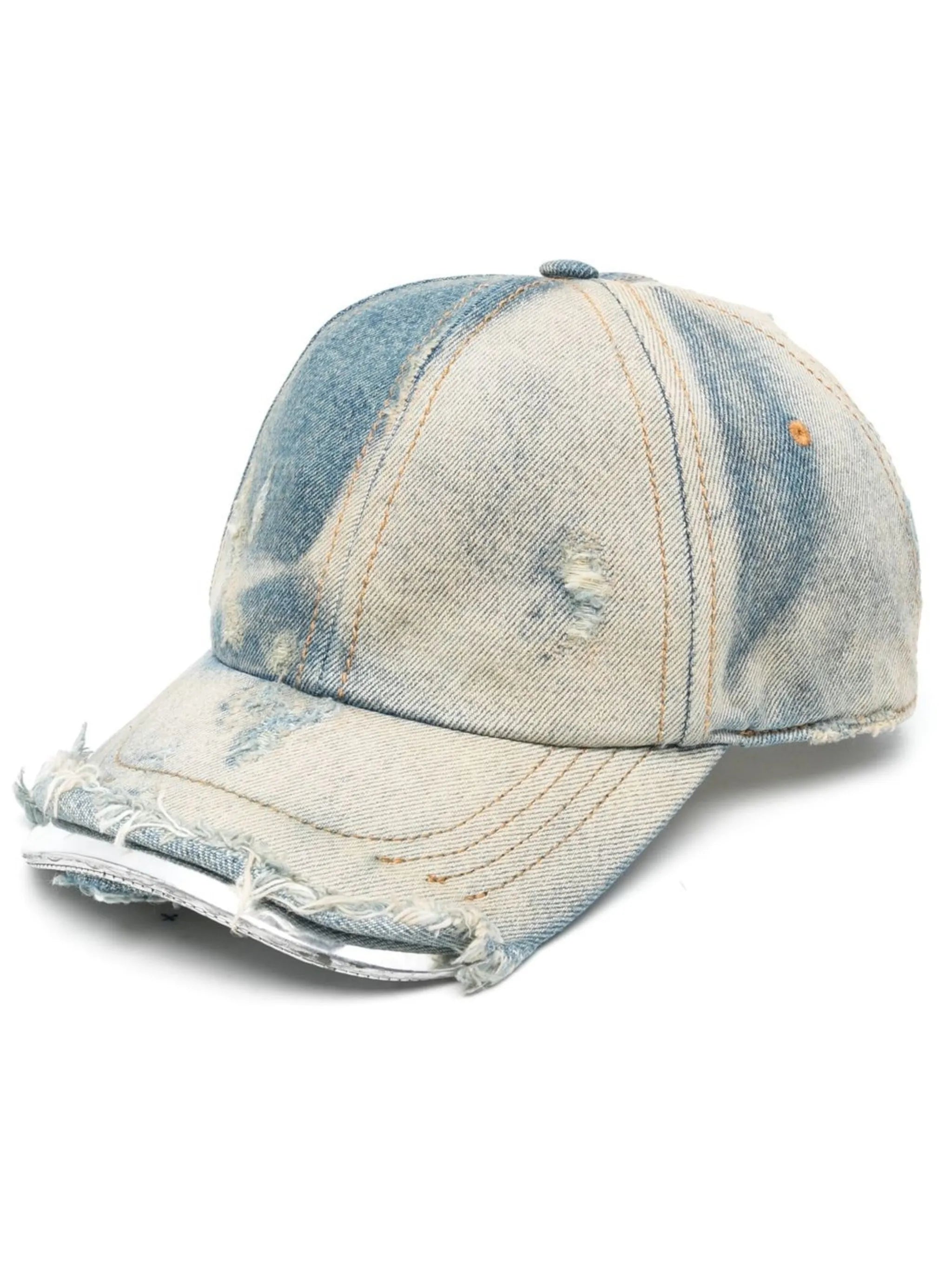 C-Yasu distressed-finish denim cap