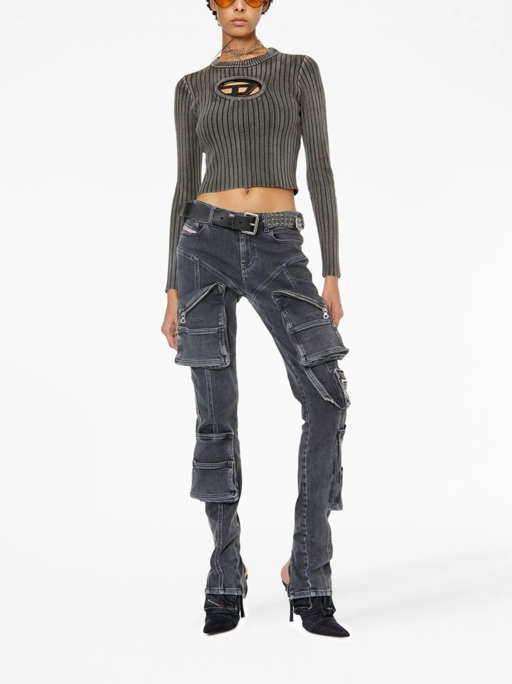 M-Arjory cut-out knitted jumper