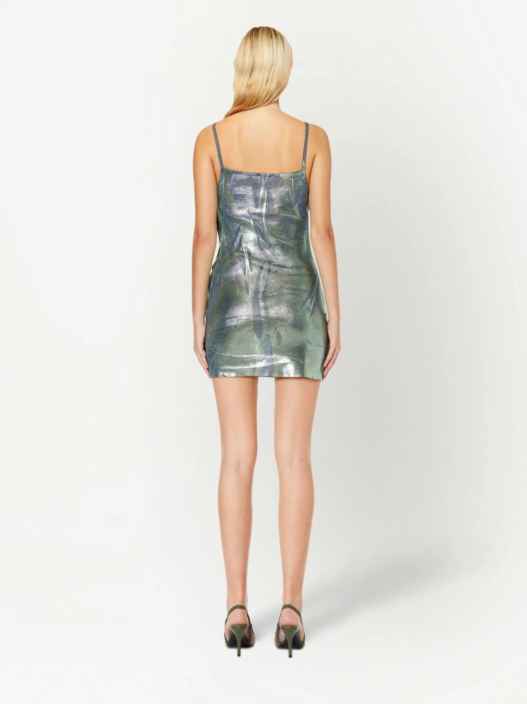 metallic-effect mini dress