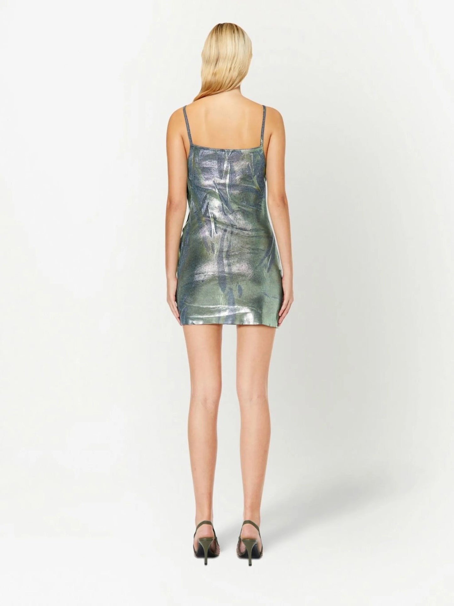 metallic-effect mini dress