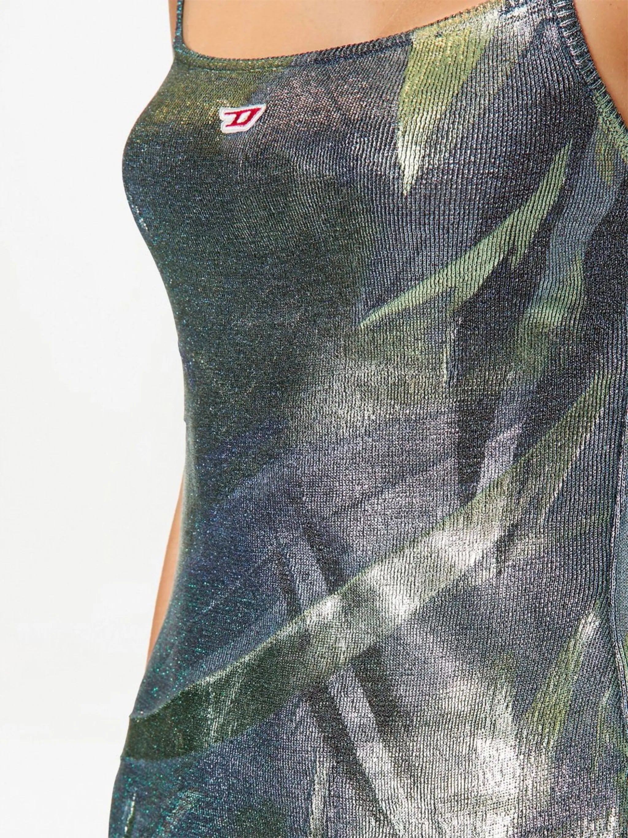 metallic-effect mini dress