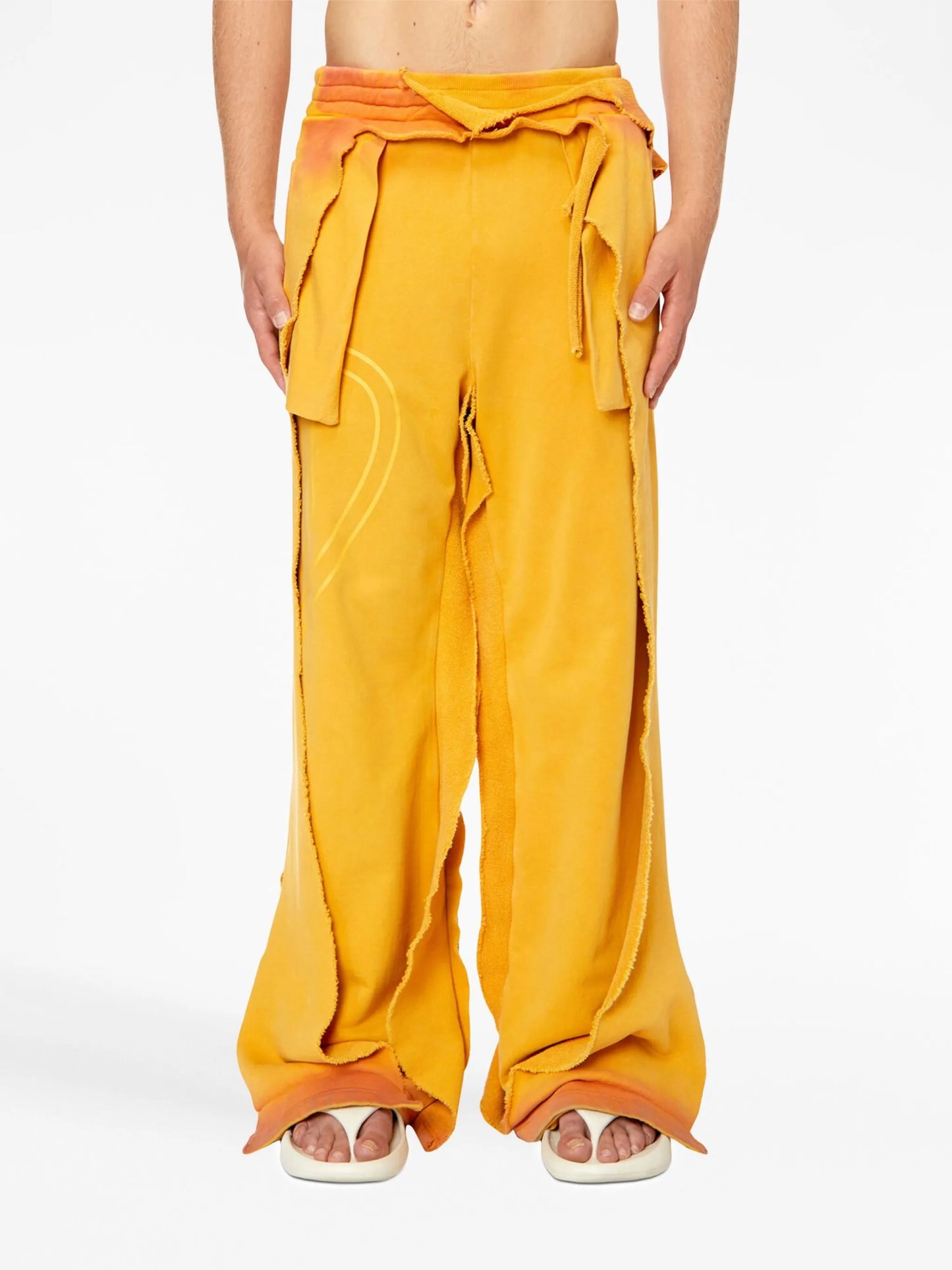 raw-cut wide-leg trousers