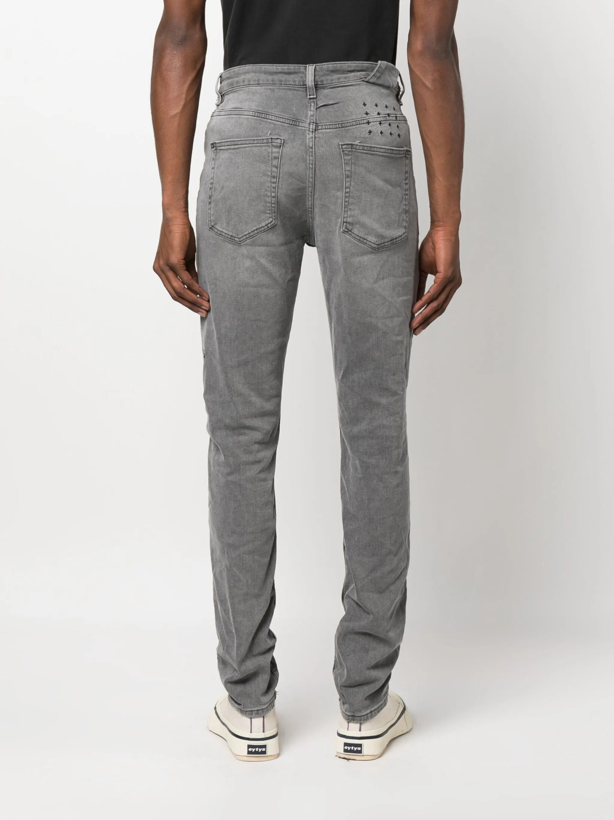 mid-rise stonewashed jeans