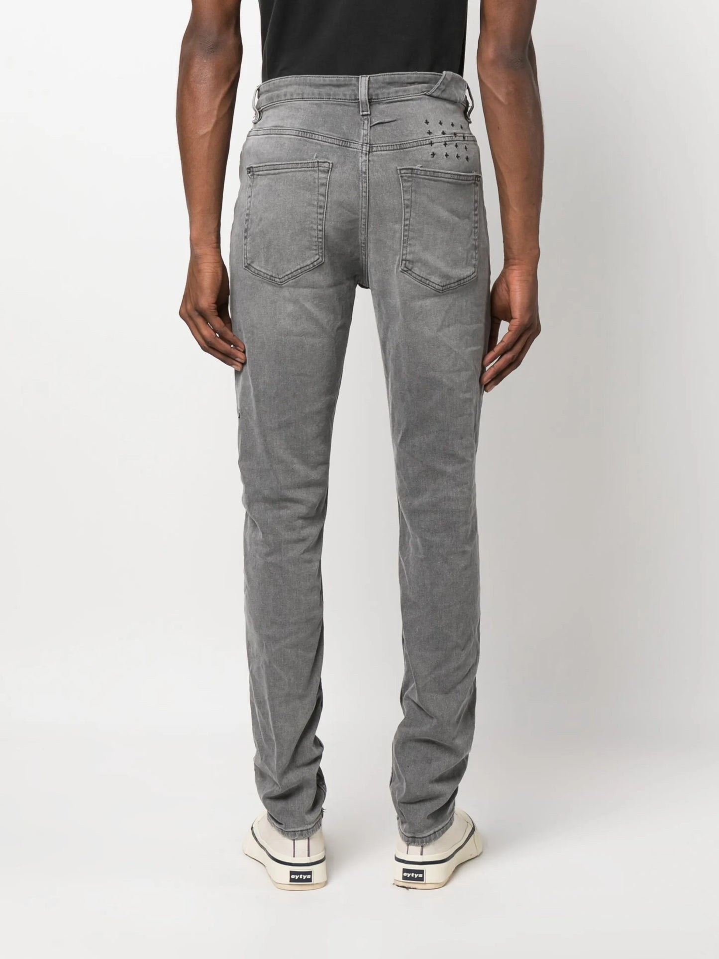 mid-rise stonewashed jeans