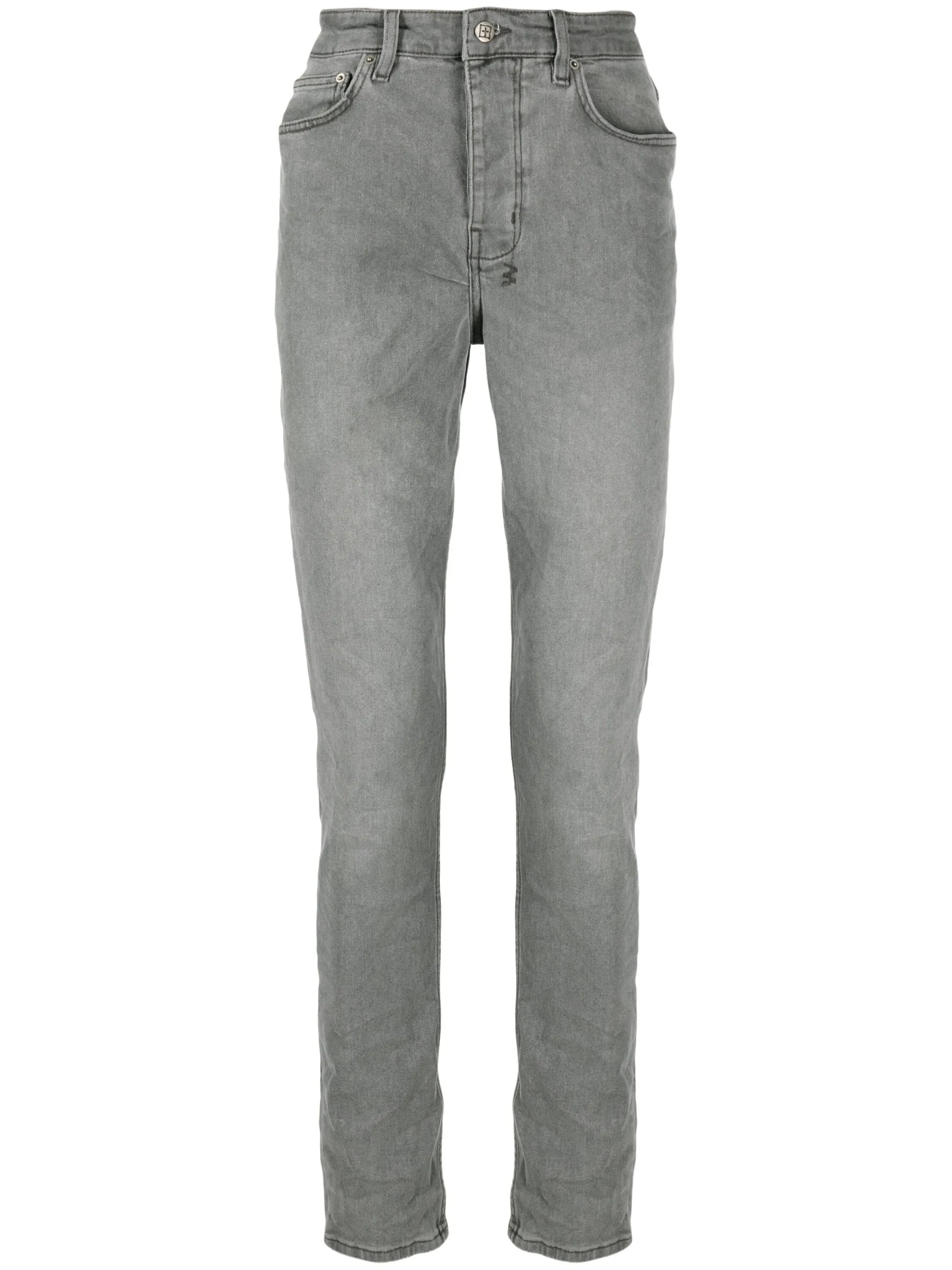 mid-rise stonewashed jeans