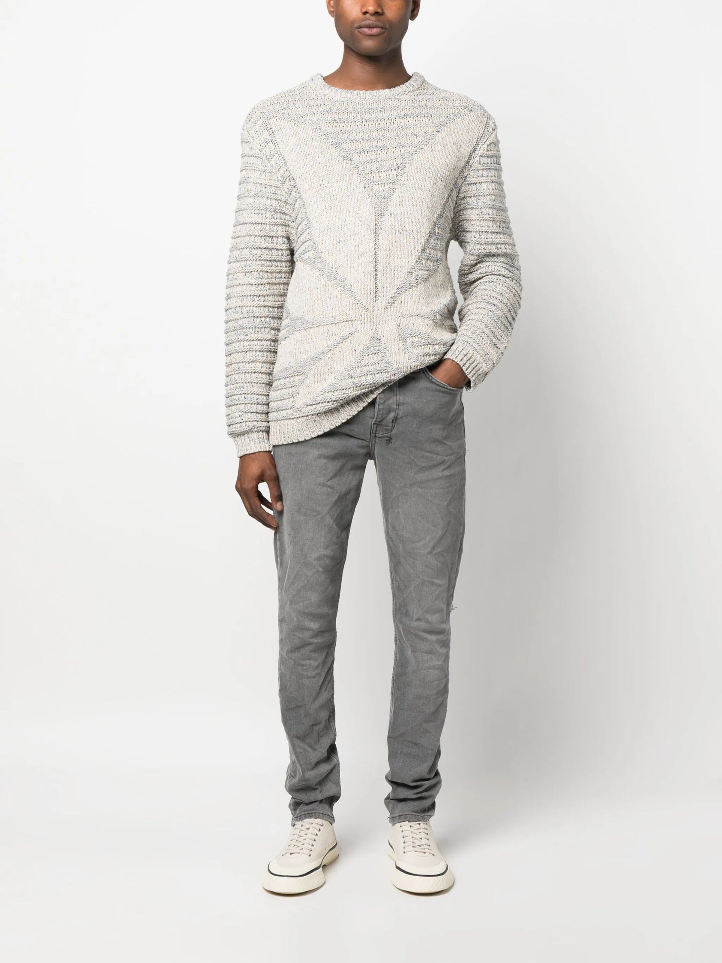 mid-rise stonewashed jeans