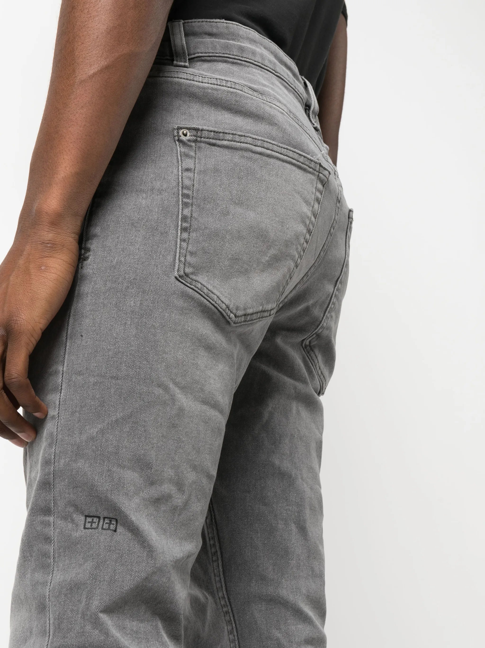 mid-rise stonewashed jeans