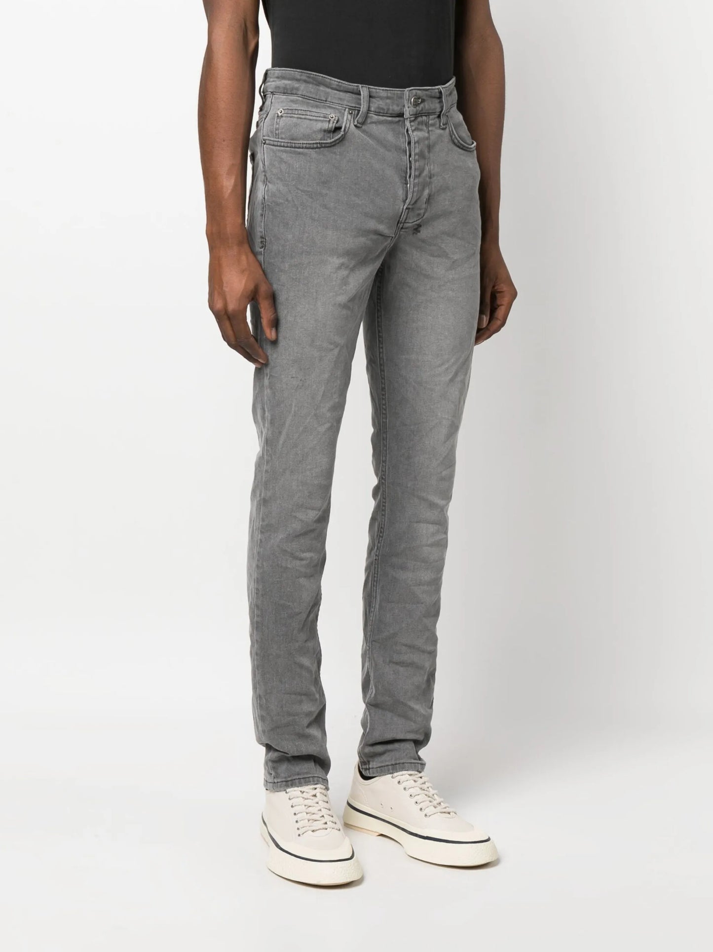 mid-rise stonewashed jeans