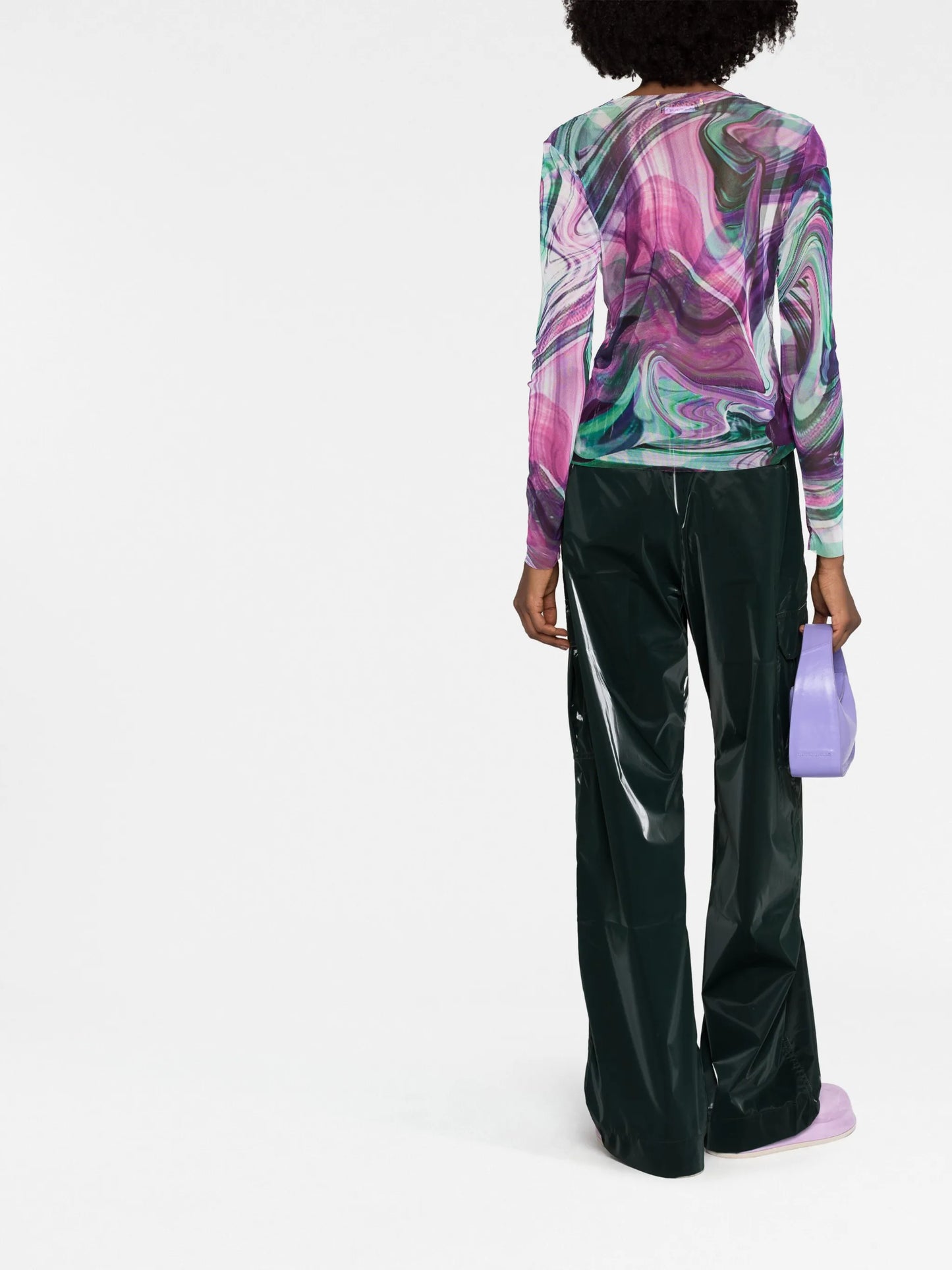 abstract-print mesh top
