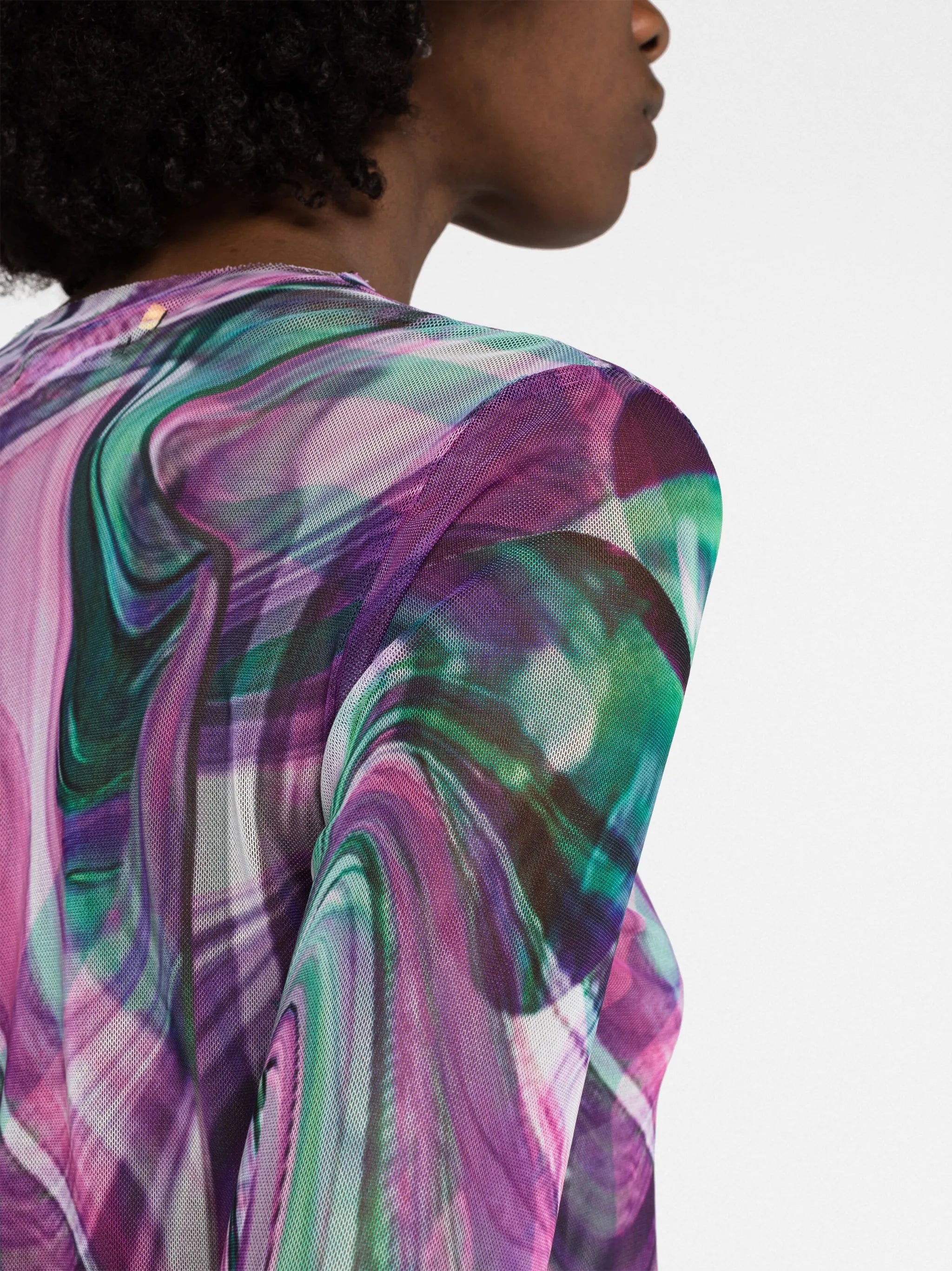 abstract-print mesh top