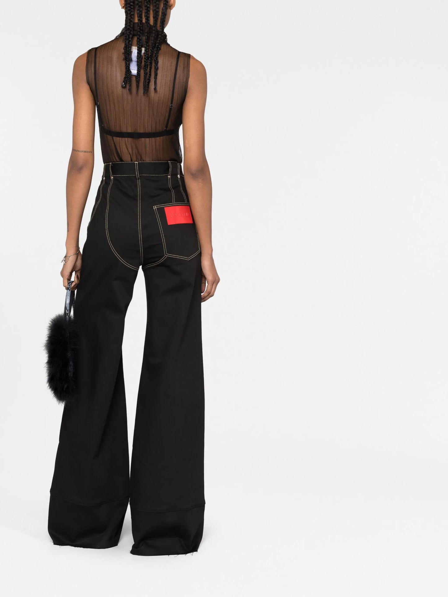 semi-sheer sleeveless top
