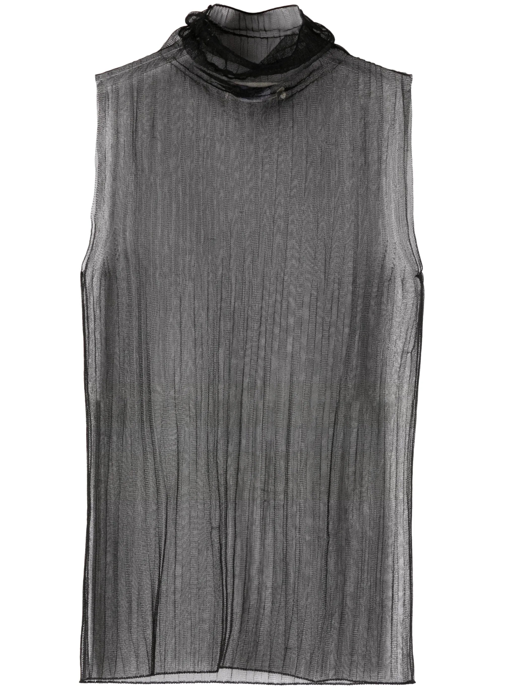semi-sheer sleeveless top
