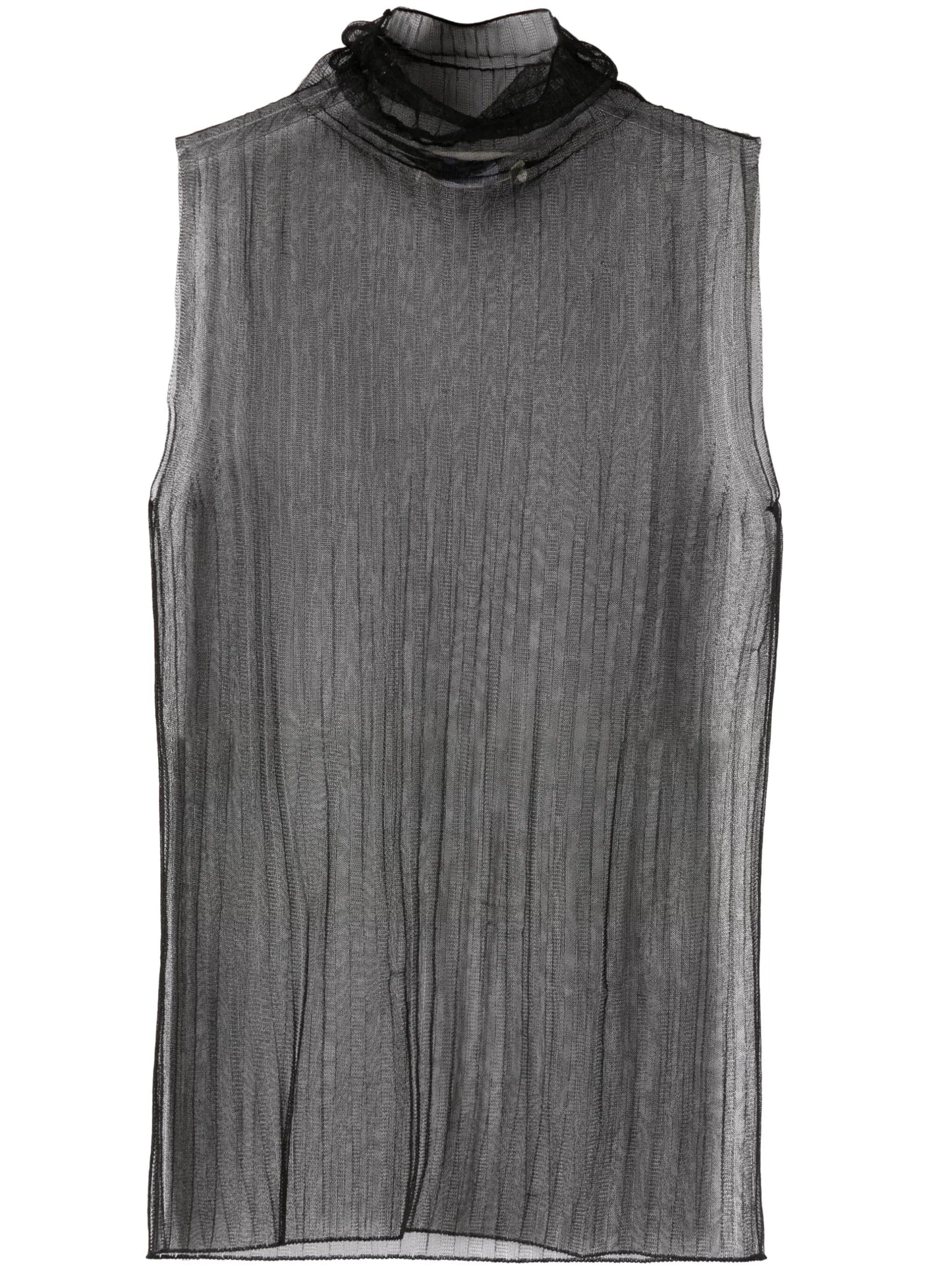 semi-sheer sleeveless top