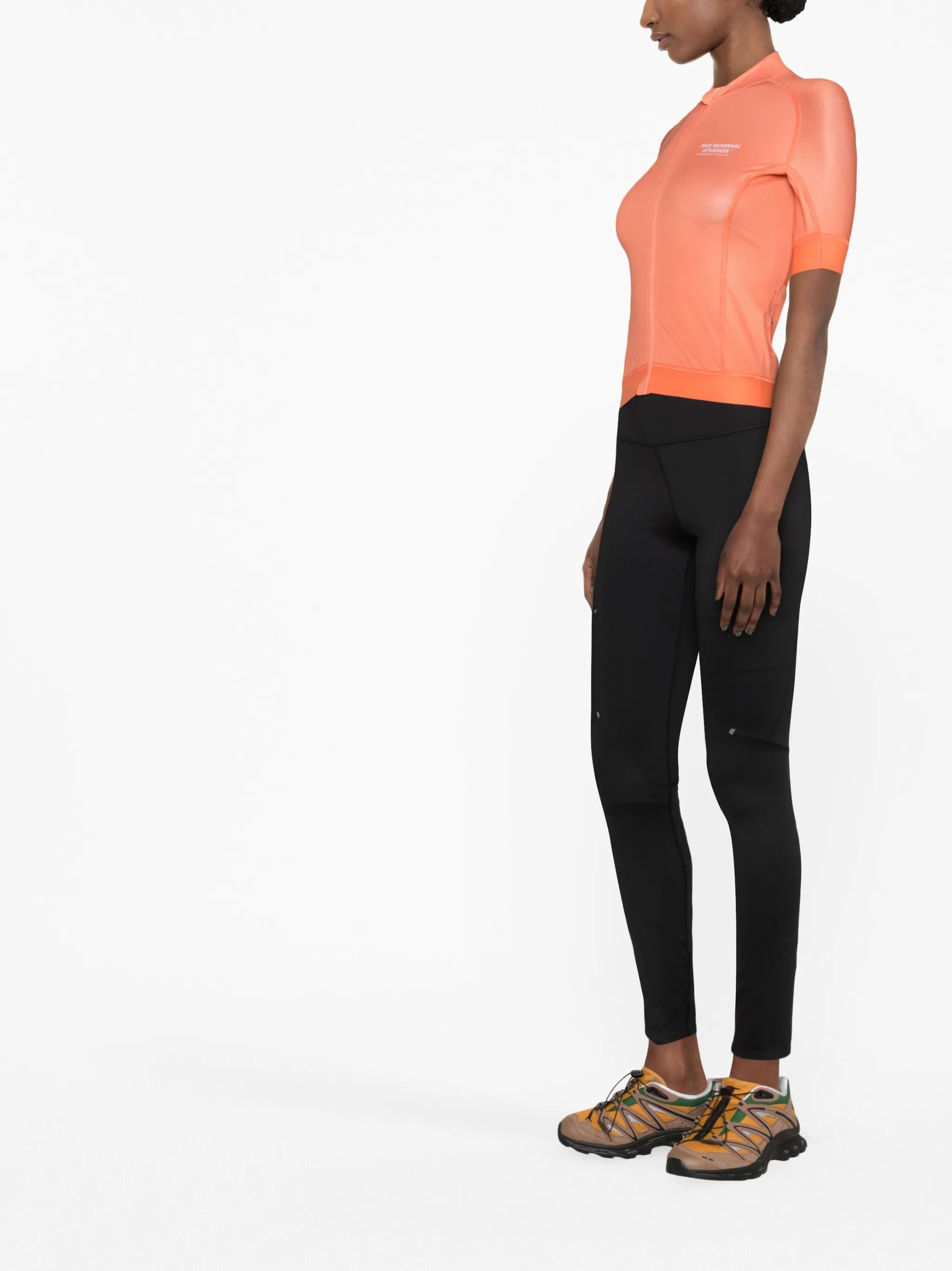short-sleeve zip-up top