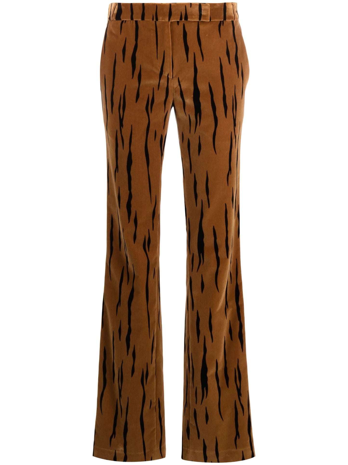tiger-print velvet trousers